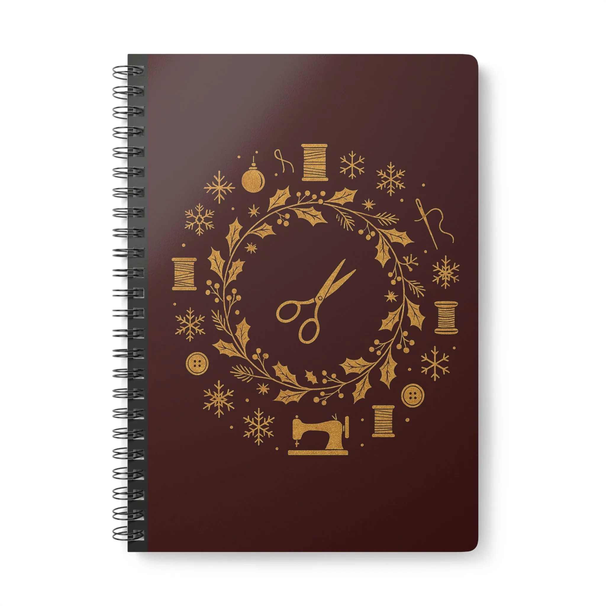 Golden Festive Wreath – Christmas Sewing Notebook by T Larkin