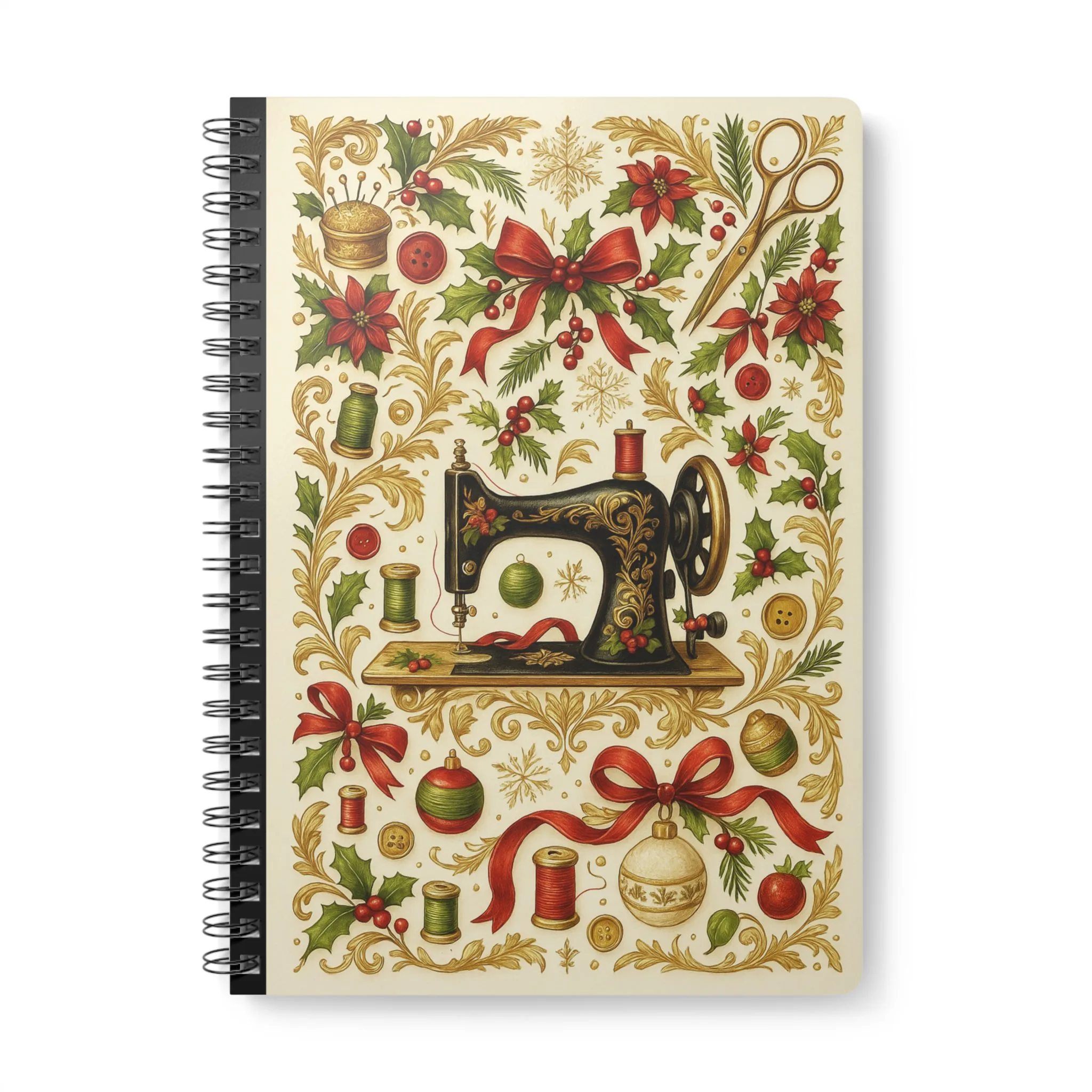 Holiday Sewing Machine – Christmas Sewing Notebook by T Larkin