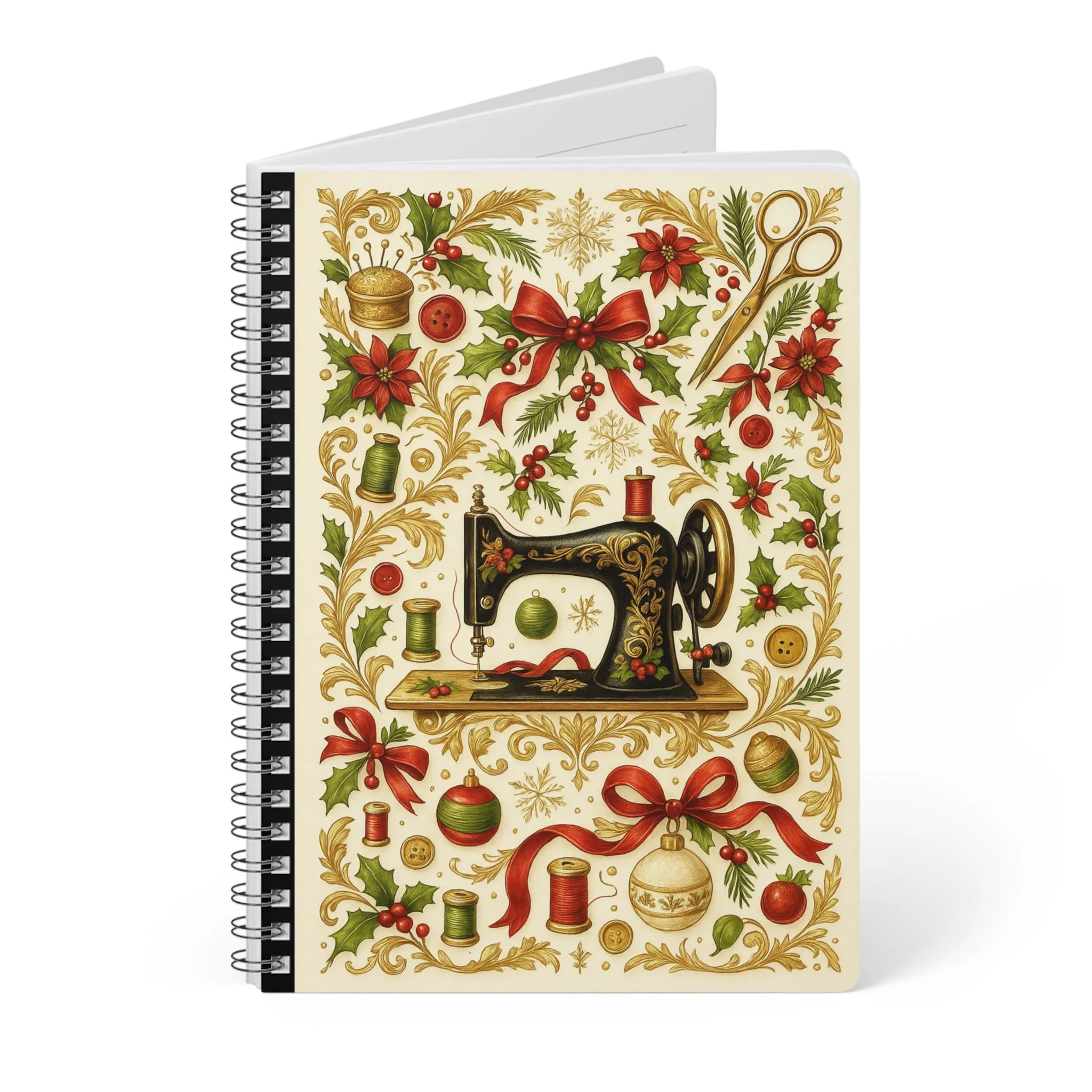Holiday Sewing Machine Journal - Christmas Notebook Gift for Quilters and Sewing Lovers - Image 3