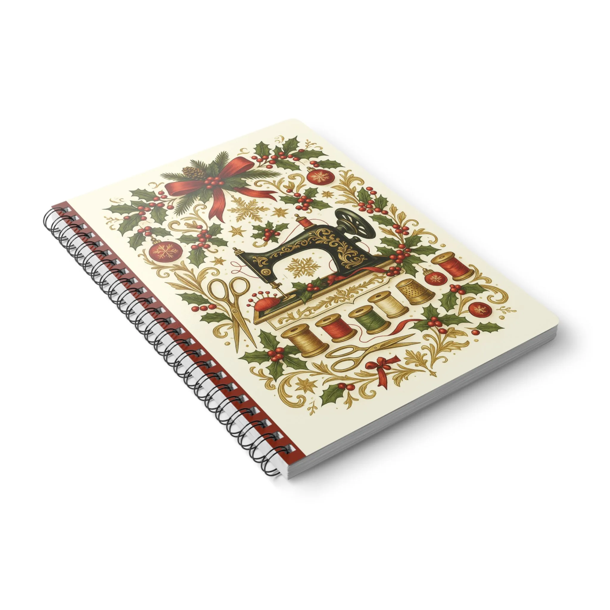 Classic Christmas Sewing Machine Journal - Festive Notebook Gift for Quilters and Sewing Lovers - Image 4