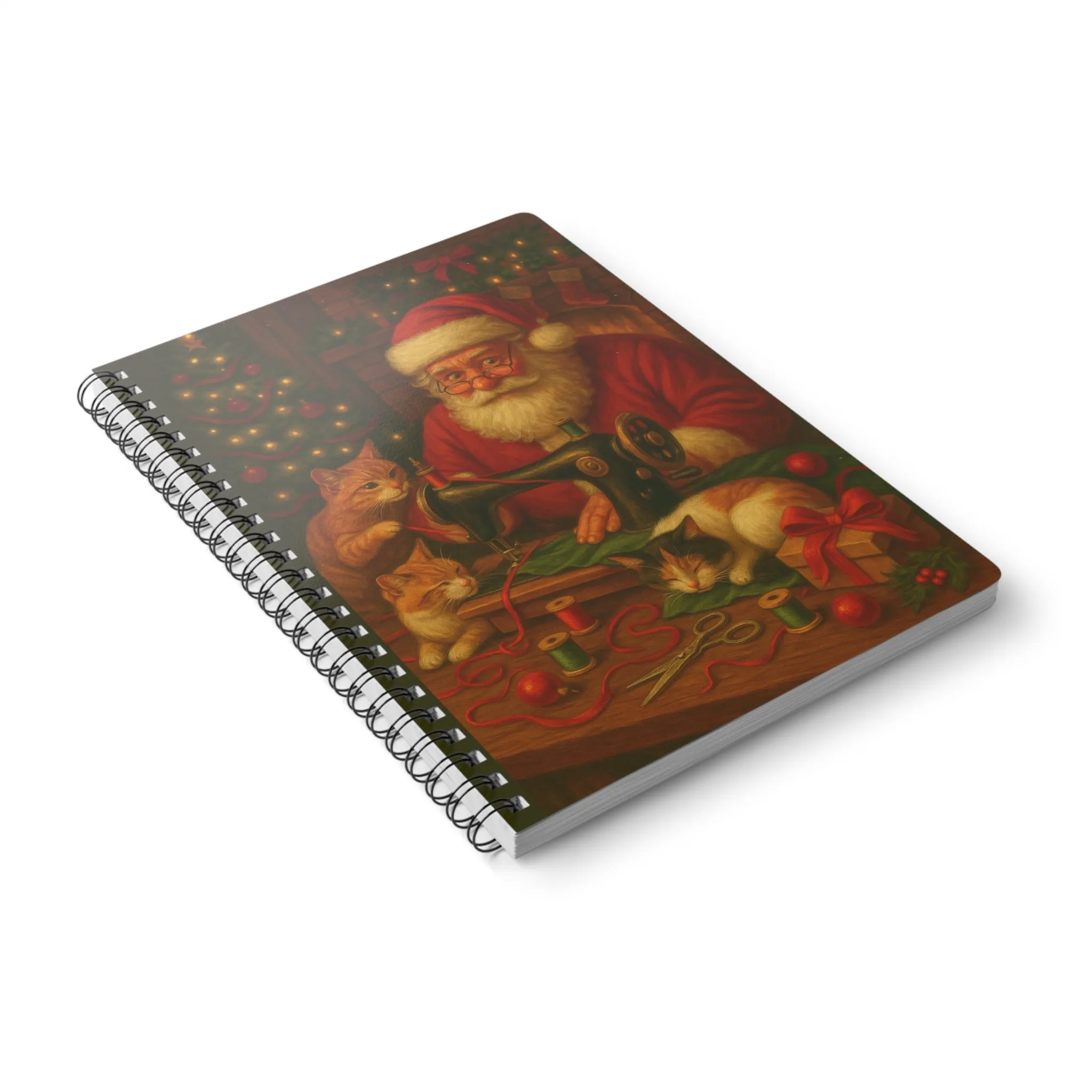 Santa with Cats Sewing Journal - Christmas Notebook Gift for Quilters and Sewing Lovers - Image 4