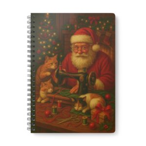 Santa with Cats – Christmas Sewing Notebook by T Larkin