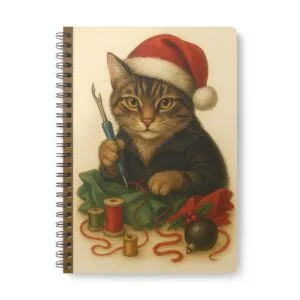 Christmas Cat with Seam Ripper – Christmas Sewing Notebook by T Larkin