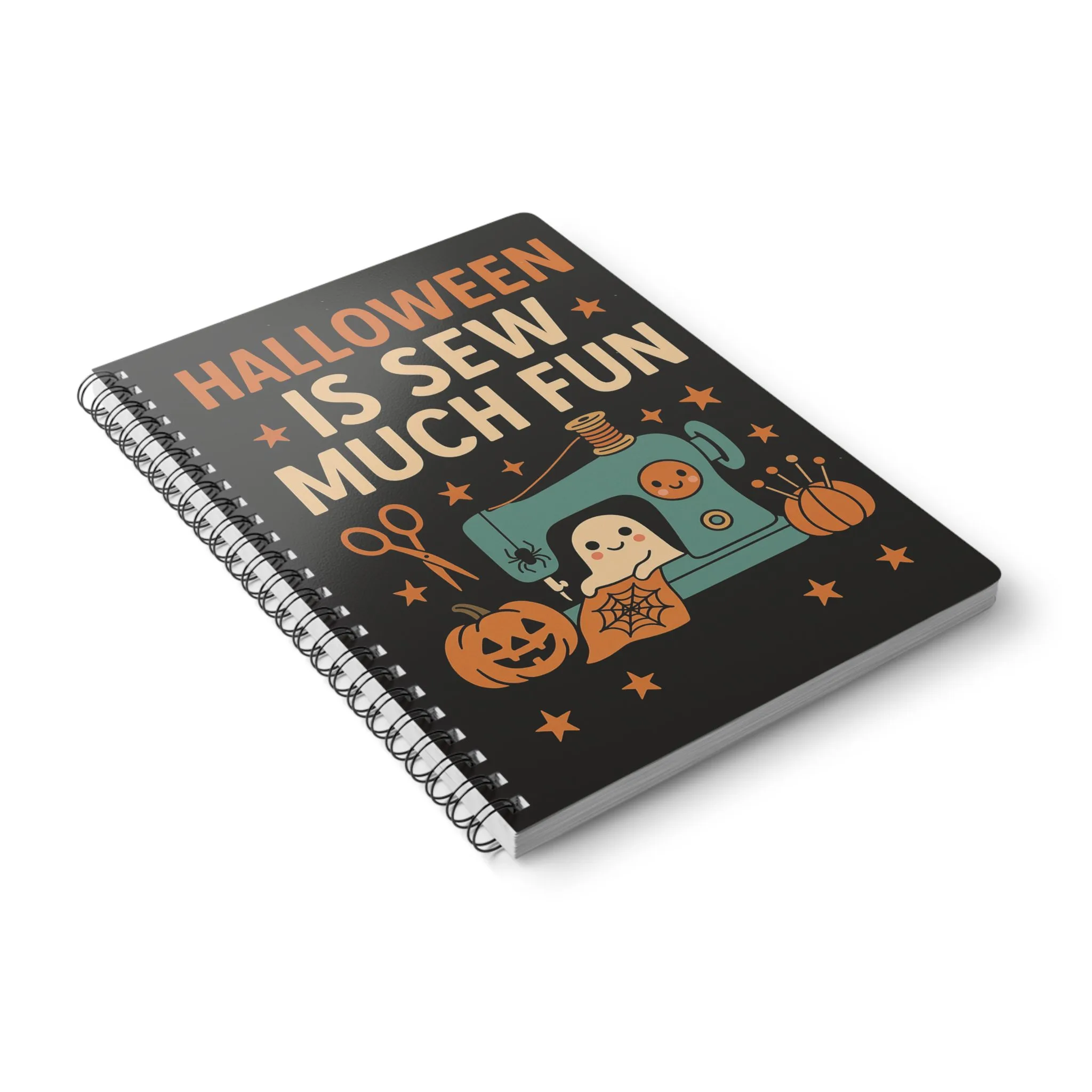 Funny Sewing Journal - Halloween Is Sew Much Fun Ghost and Pumpkin Notebook - Gift for Quilters - Image 4