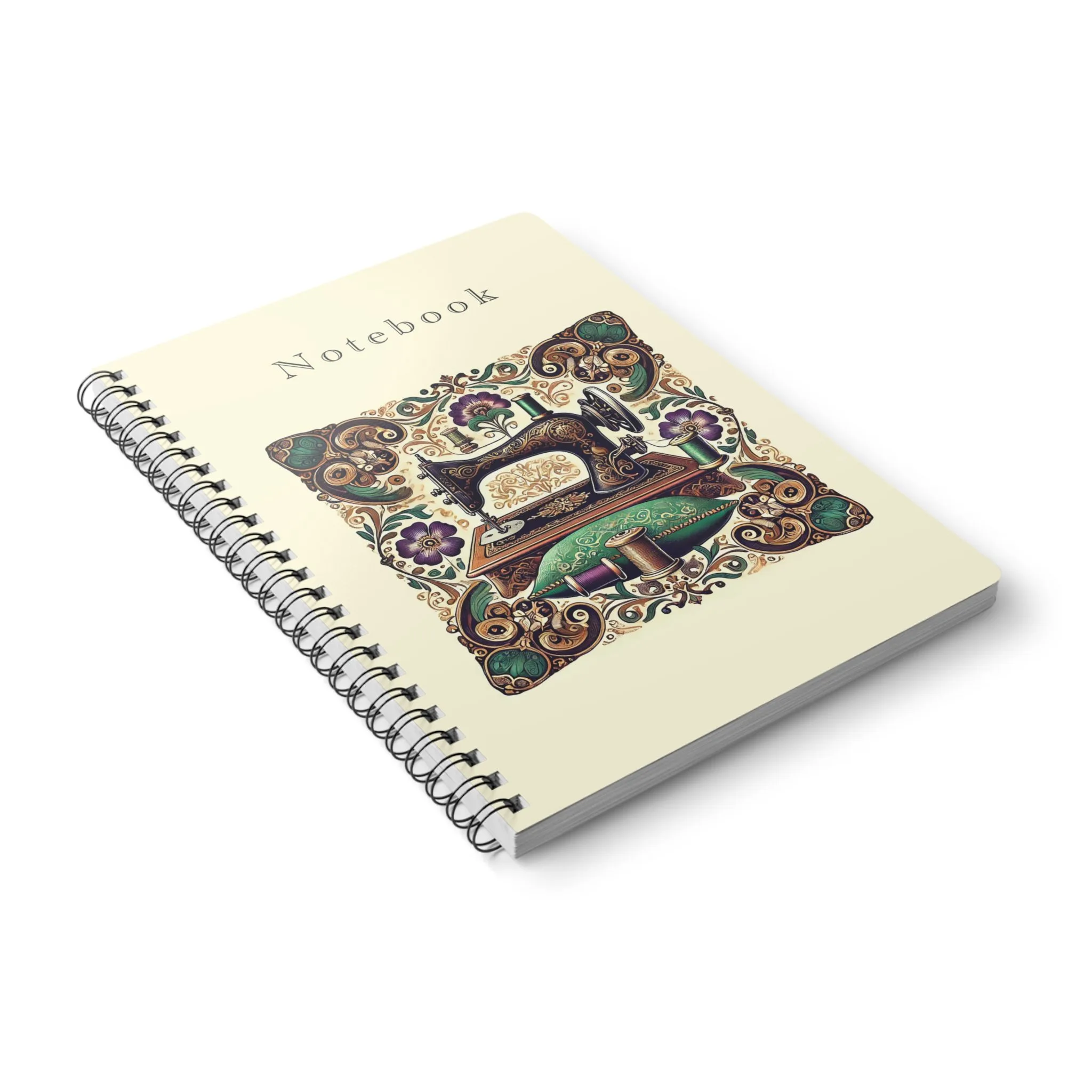 Ornate Sewing Machine Notebook - Vintage Floral Sewing Journal for Quilters and sewists - Image 4