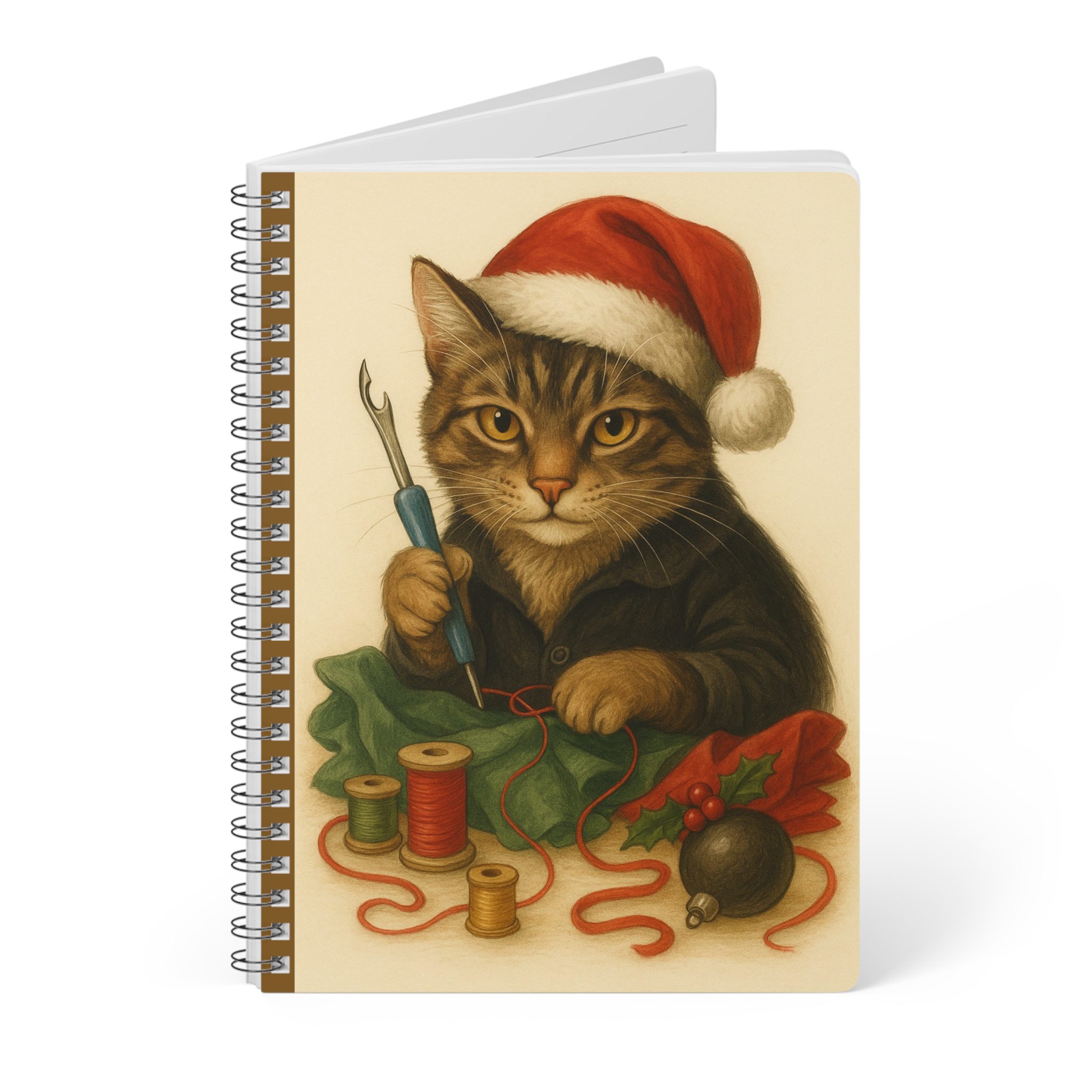 Funny Sewing Journal - Christmas Cat with Seam Ripper Notebook Gift for Quilters and Sewing Lovers - Image 3