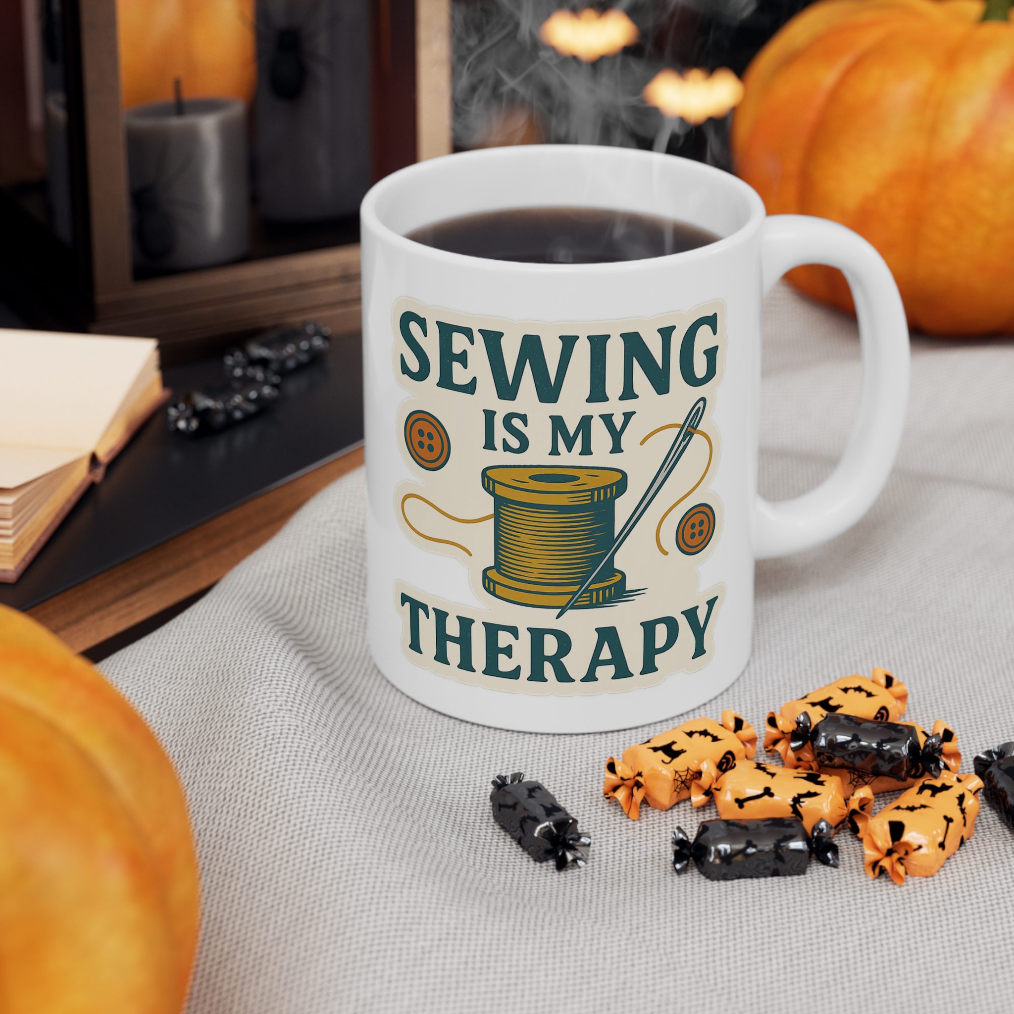 Sewing Mug – Sewing Is My Therapy, Funny Gift for Quilters & Sewing Lovers - Image 6