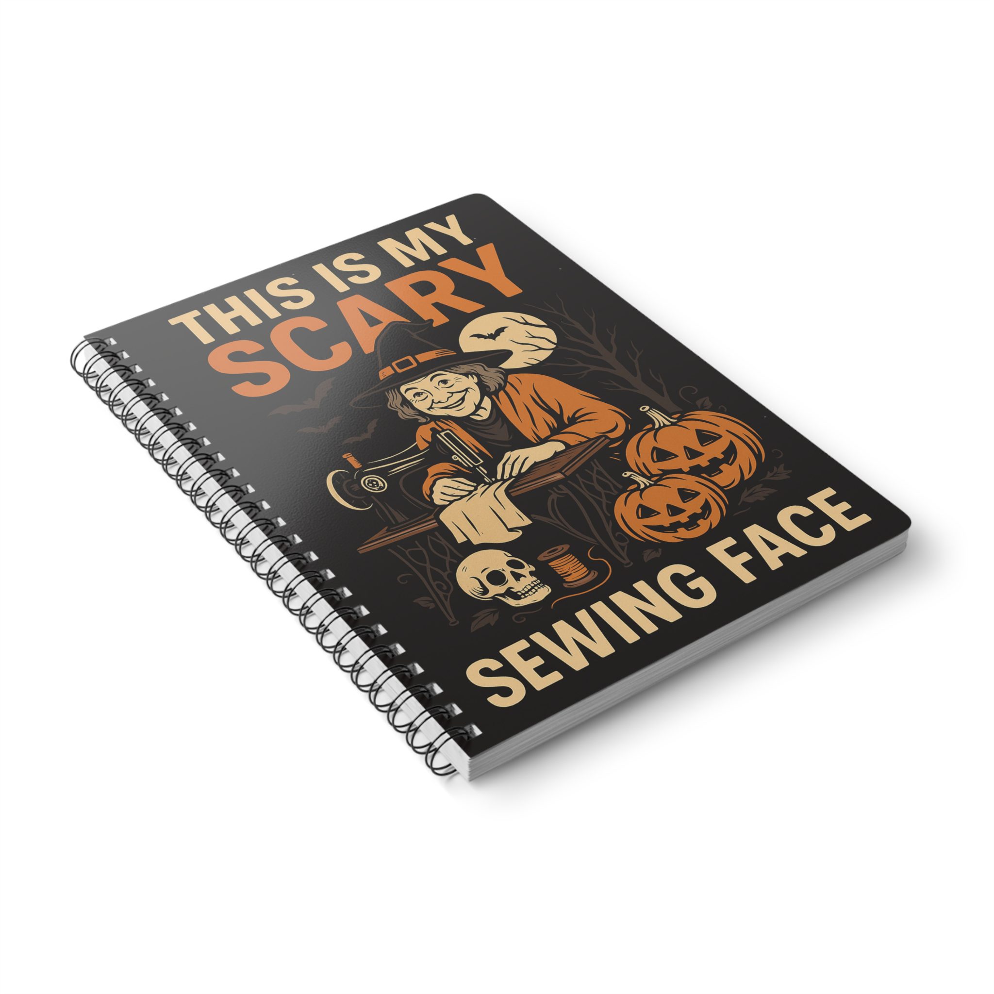 Funny Sewing Journal - This Is My Scary Sewing Face Halloween Notebook - Gift for Quilters and Sewing Lovers - Image 4