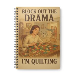 Block Out the Drama I’m Quilting Notebook by T Larkin