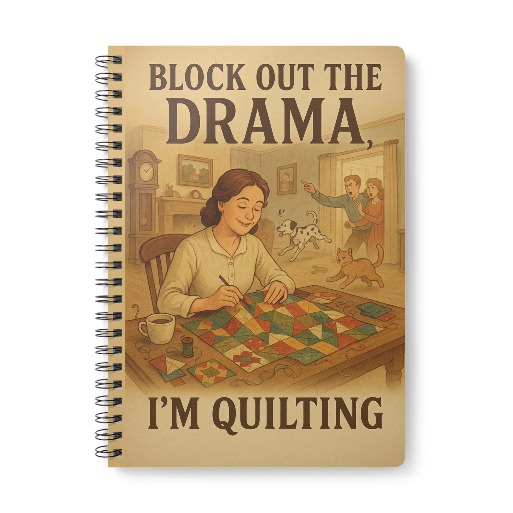 Block Out the Drama I’m Quilting Notebook by T Larkin