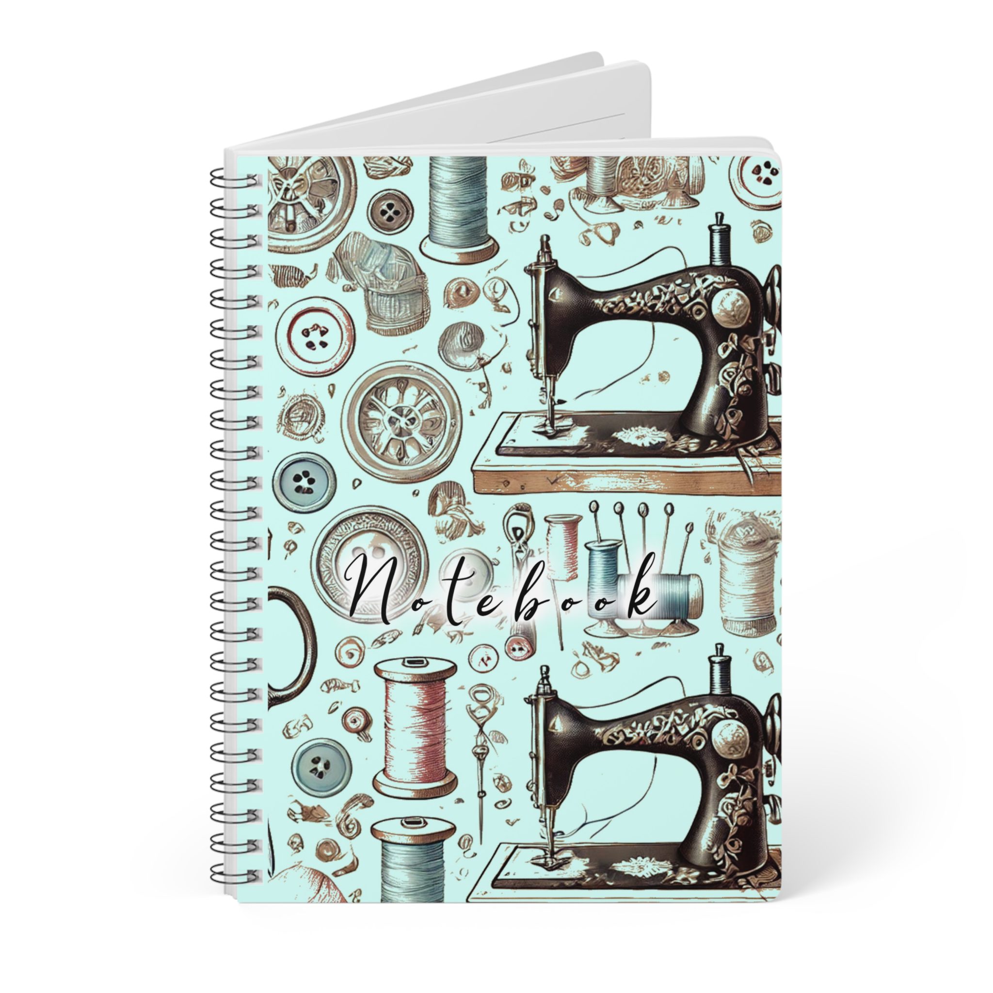 Vintage Sewing Machine Pattern Notebook - Cute Sewing Journal for Quilters - Image 3
