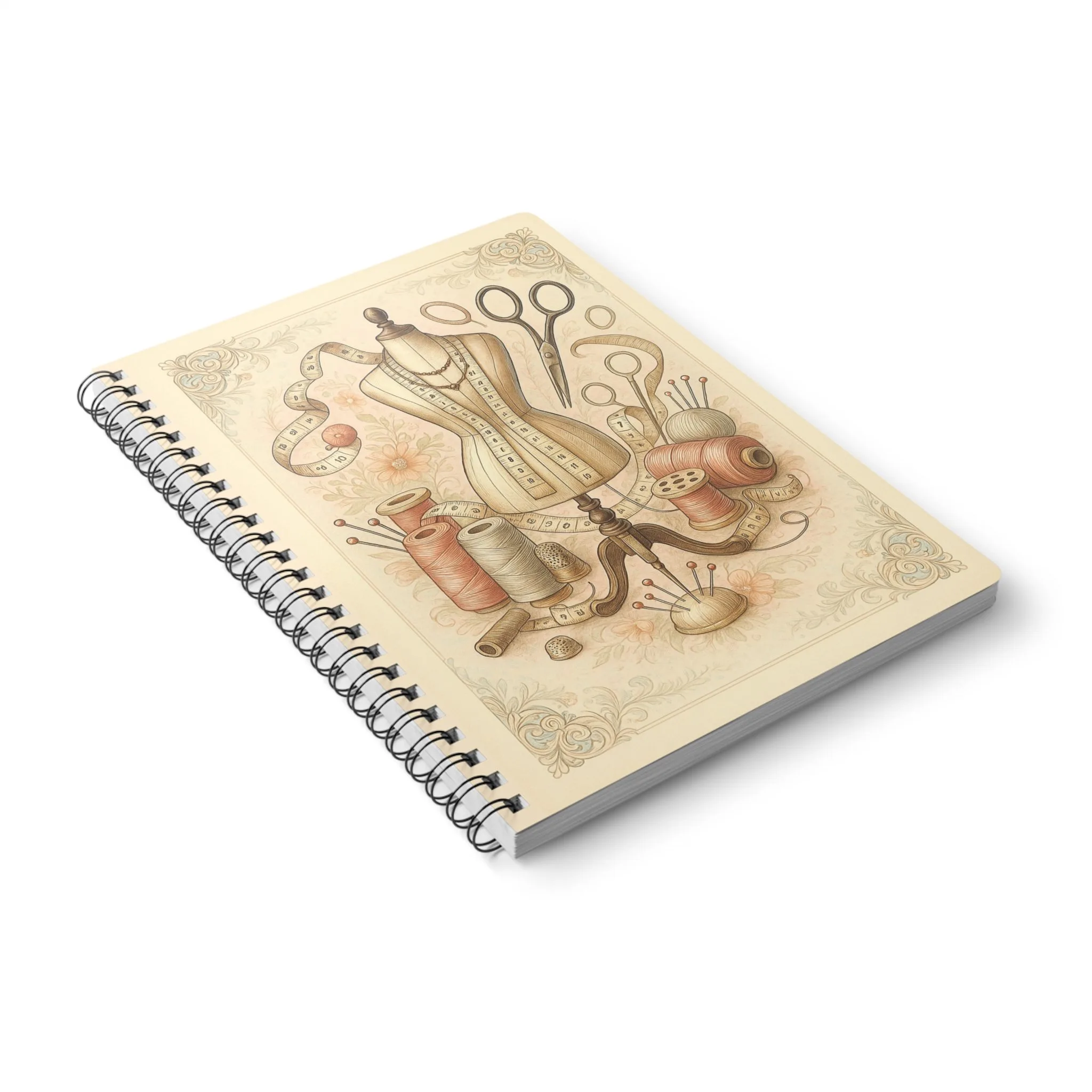 Sewing Journal - Vintage Dress Form and Sewing Tools Notebook - Gift for Quilters and Sewing Lovers - Image 4