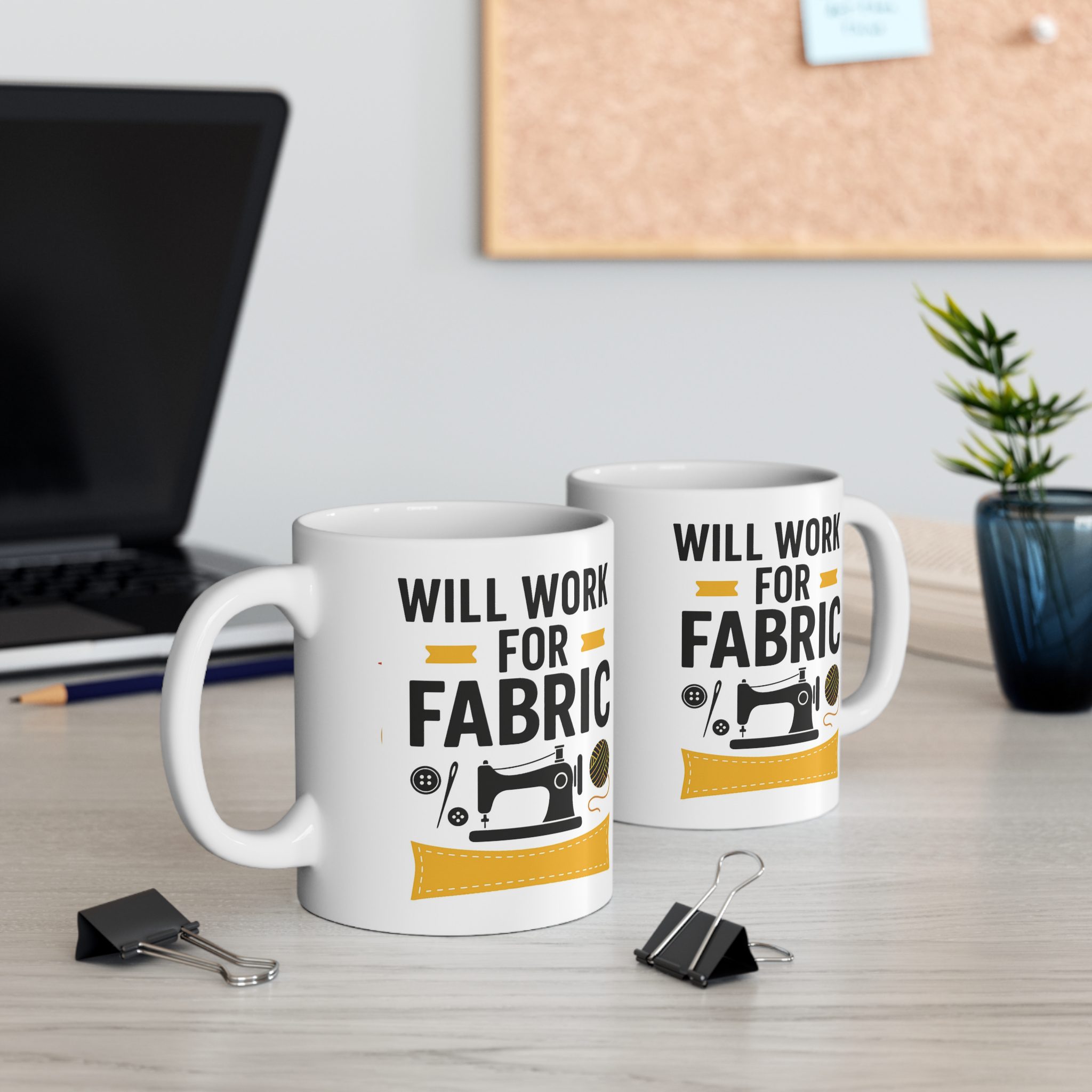 Sewing Mug – Will Work for Fabric, Funny Gift for Quilters & Sewing Lovers - Image 4