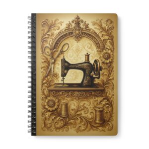 Gold Ornate Quilting – Vintage Sewing Notebook by T Larkin