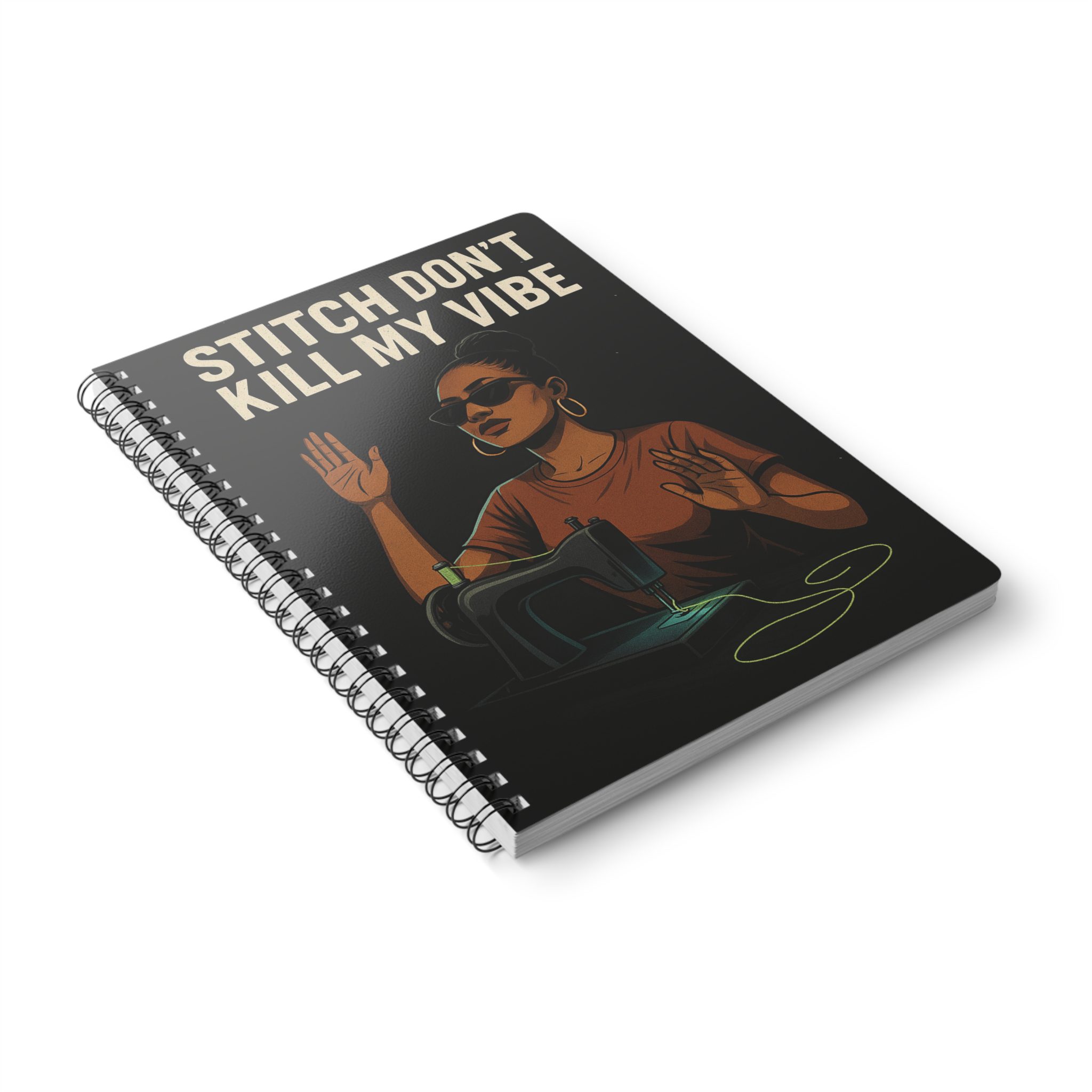 Funny Sewing Journal - Stitch Don't Kill My Vibe Notebook Gift for Quilters and Sewing Lovers - Image 4