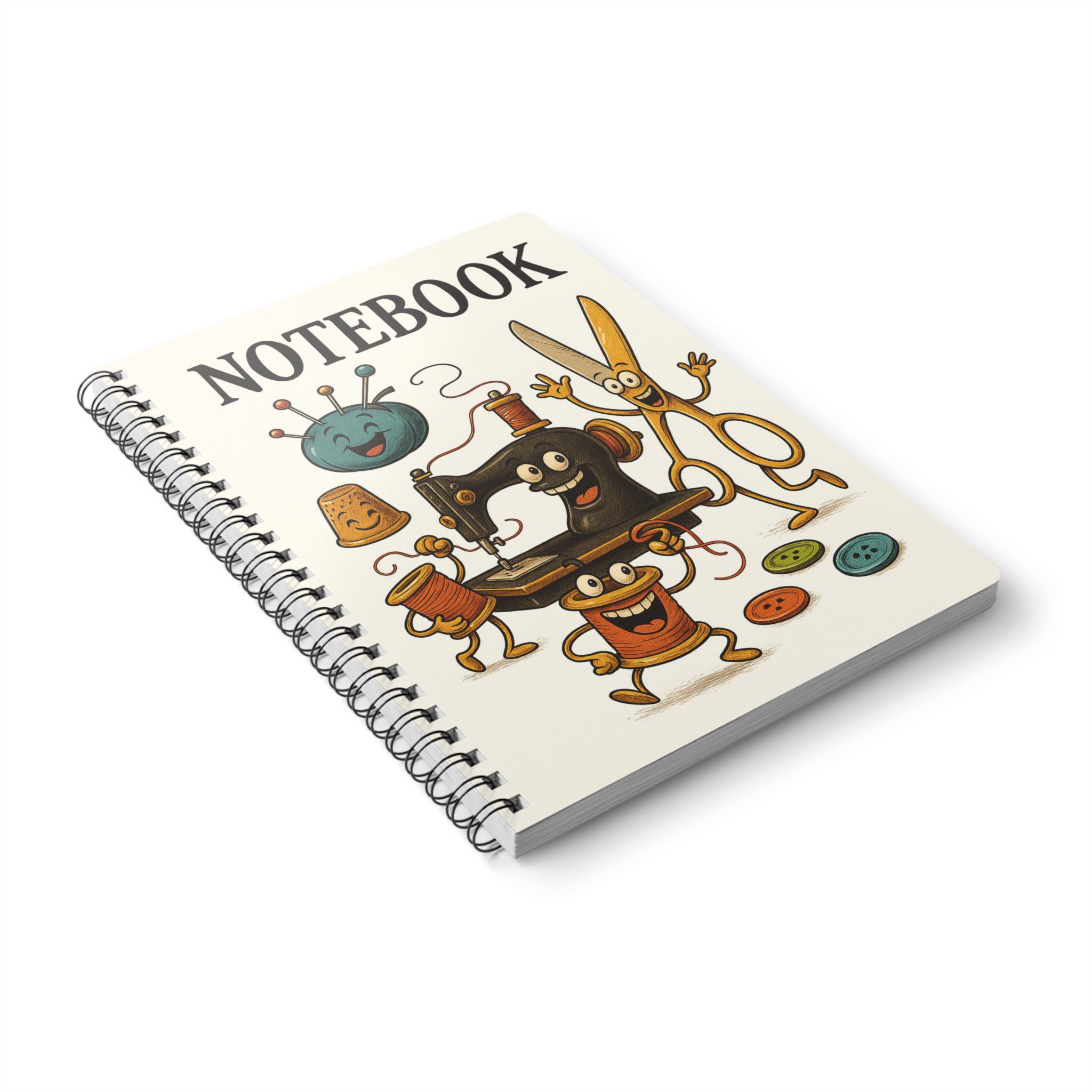 Funny Sewing Journal - Quilting Notebook with Cartoon Tools - Gift for Sewists - Sewing Humor Design - Image 4