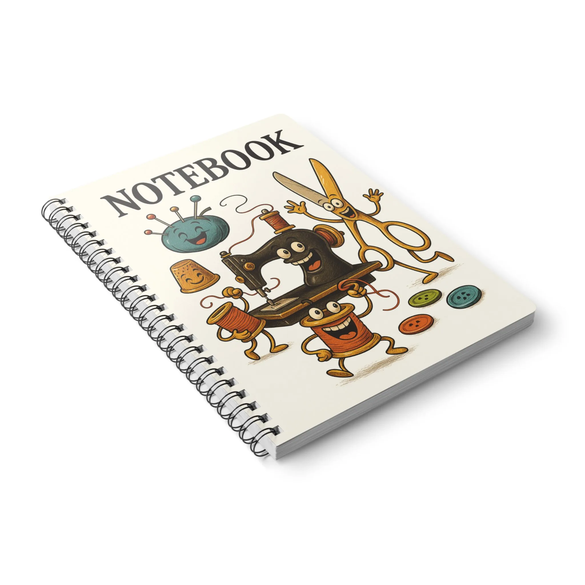 Funny Sewing Journal - Quilting Notebook with Cartoon Tools - Gift for Sewists - Sewing Humor Design - Image 4