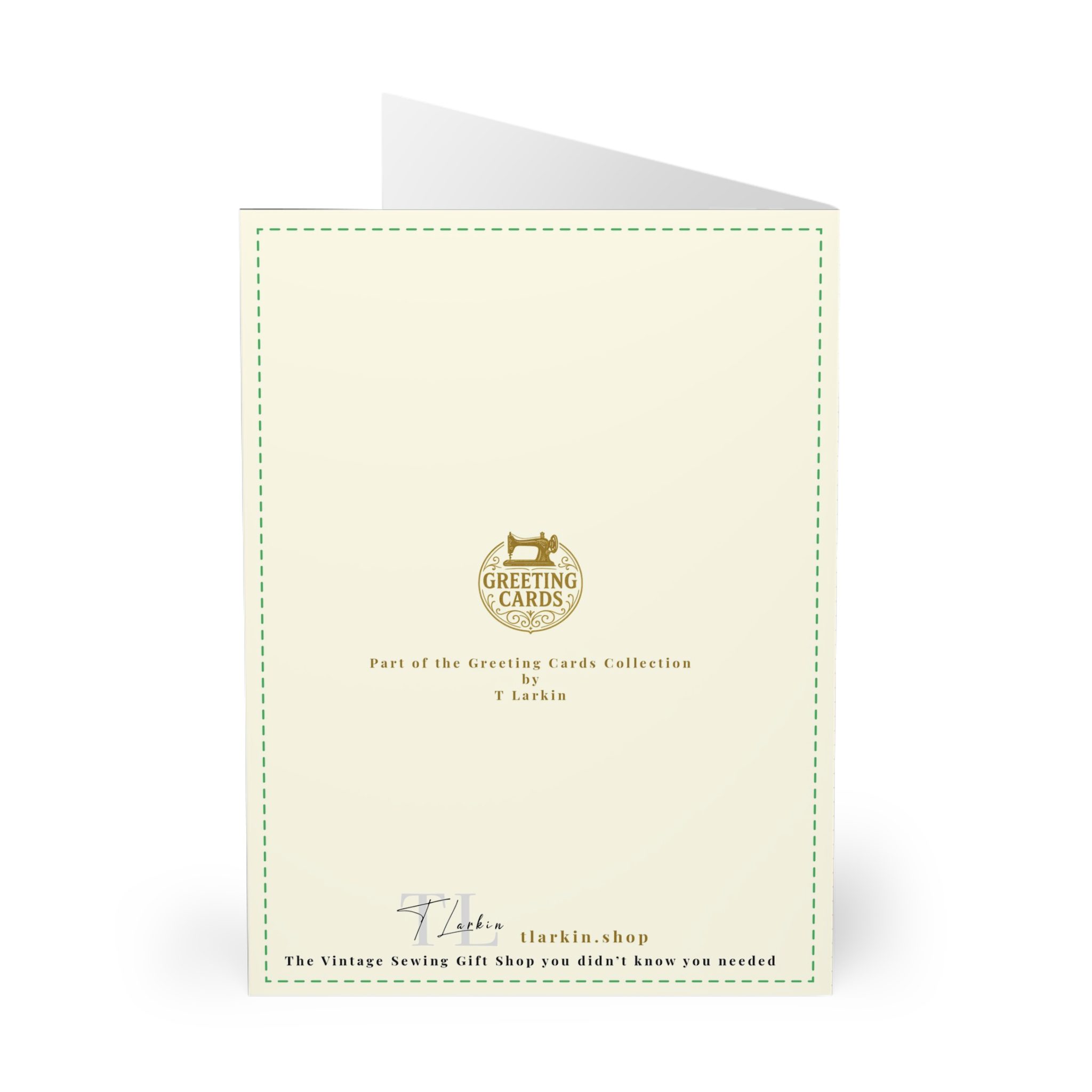 Sewing Christmas Card – “Paws Off My Fabric”, Santa & Cats Sewing Scene, Funny Gift for Sewing Lovers (Pack of 5) - Image 2