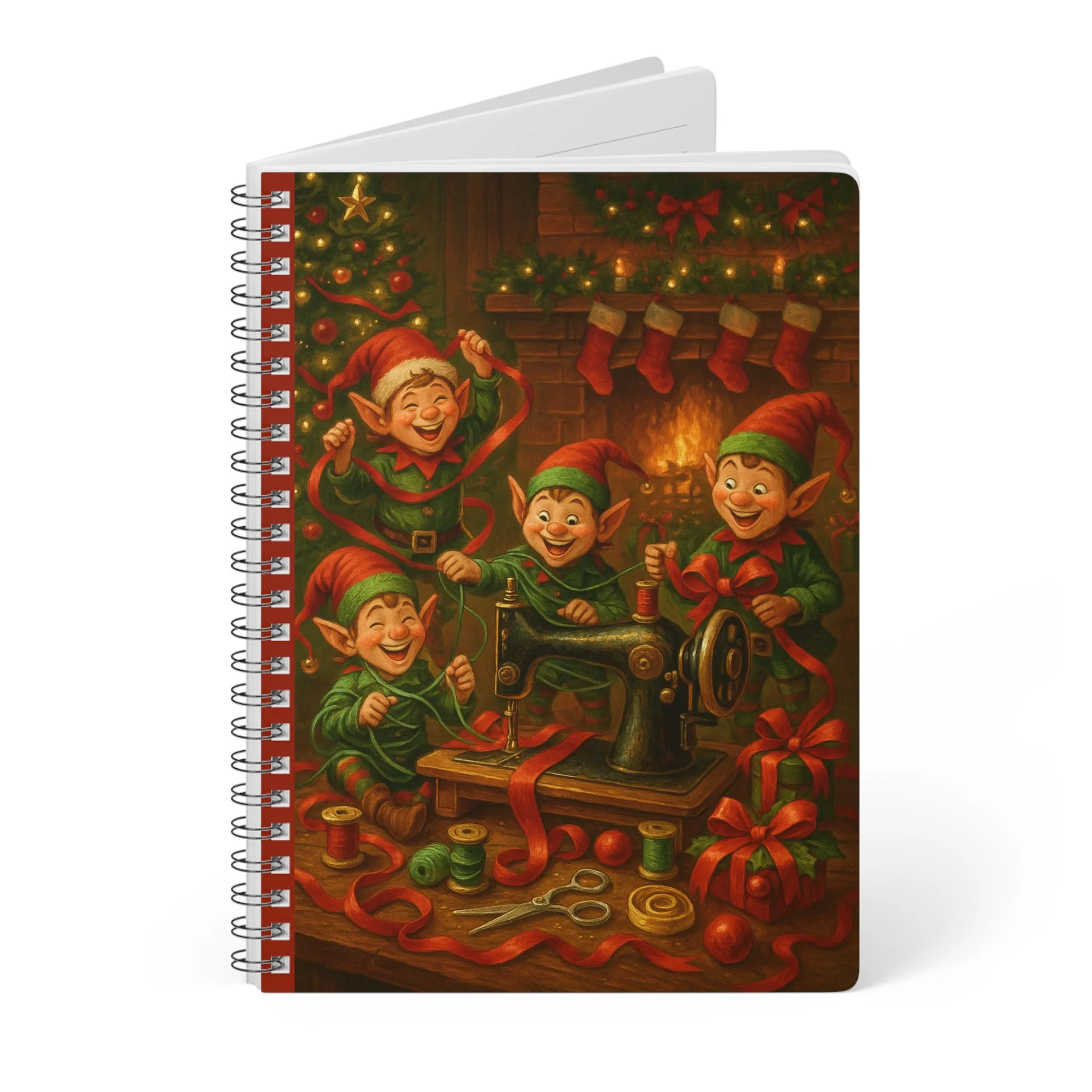 Christmas Elves Sewing Journal - Funny Festive Notebook Gift for Quilters and Sewing Lovers - Image 3