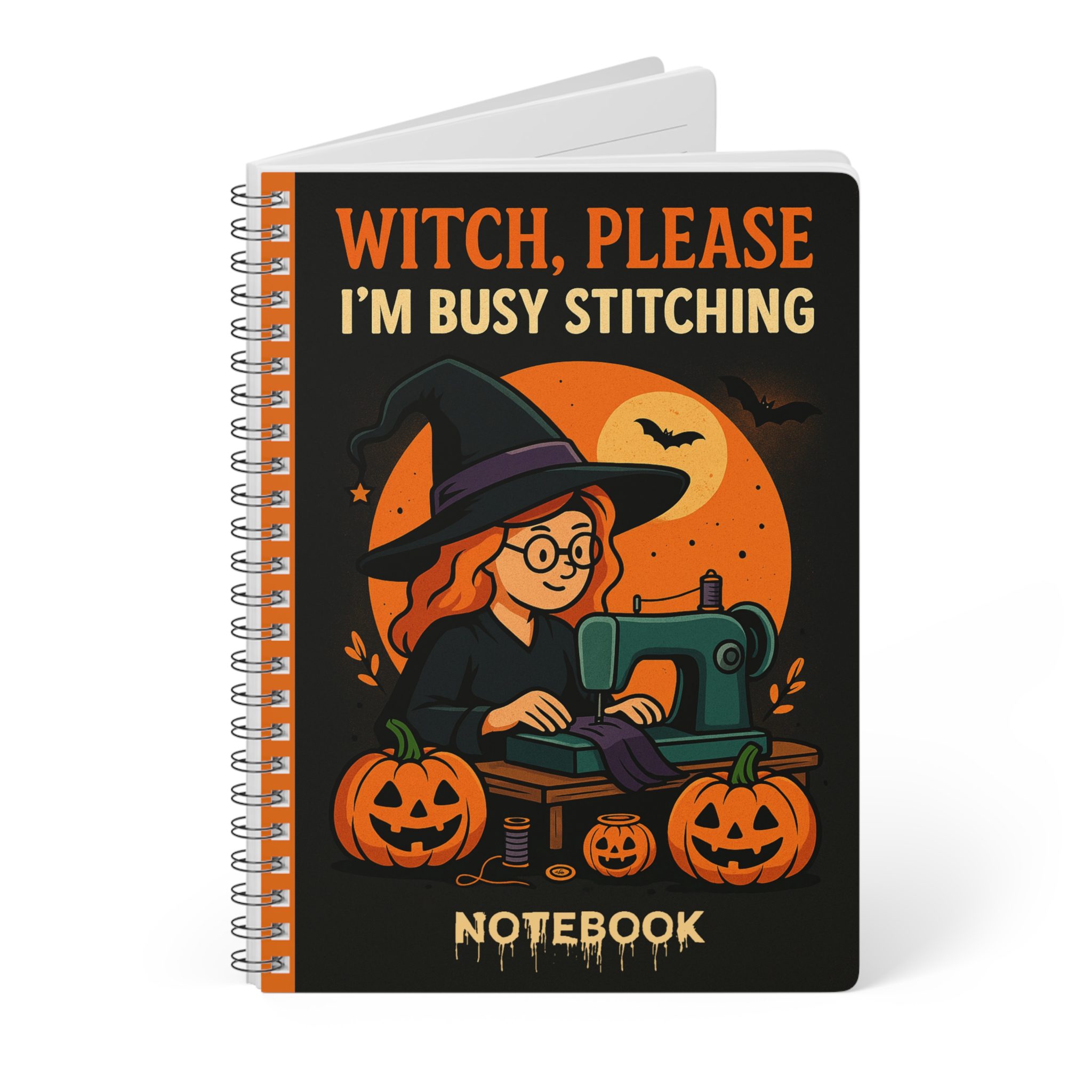 Funny Sewing Journal - Witch Please I'm Busy Stitching Halloween Notebook - Gift for Quilters - Image 3