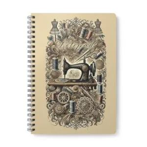 Vintage Sewing Machine – Elegant Vintage Sewing Notebook by T Larkin