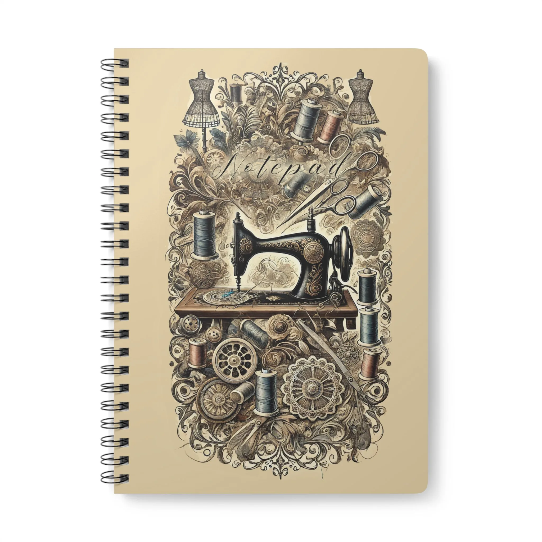 Vintage Sewing Machine – Elegant Vintage Sewing Notebook by T Larkin