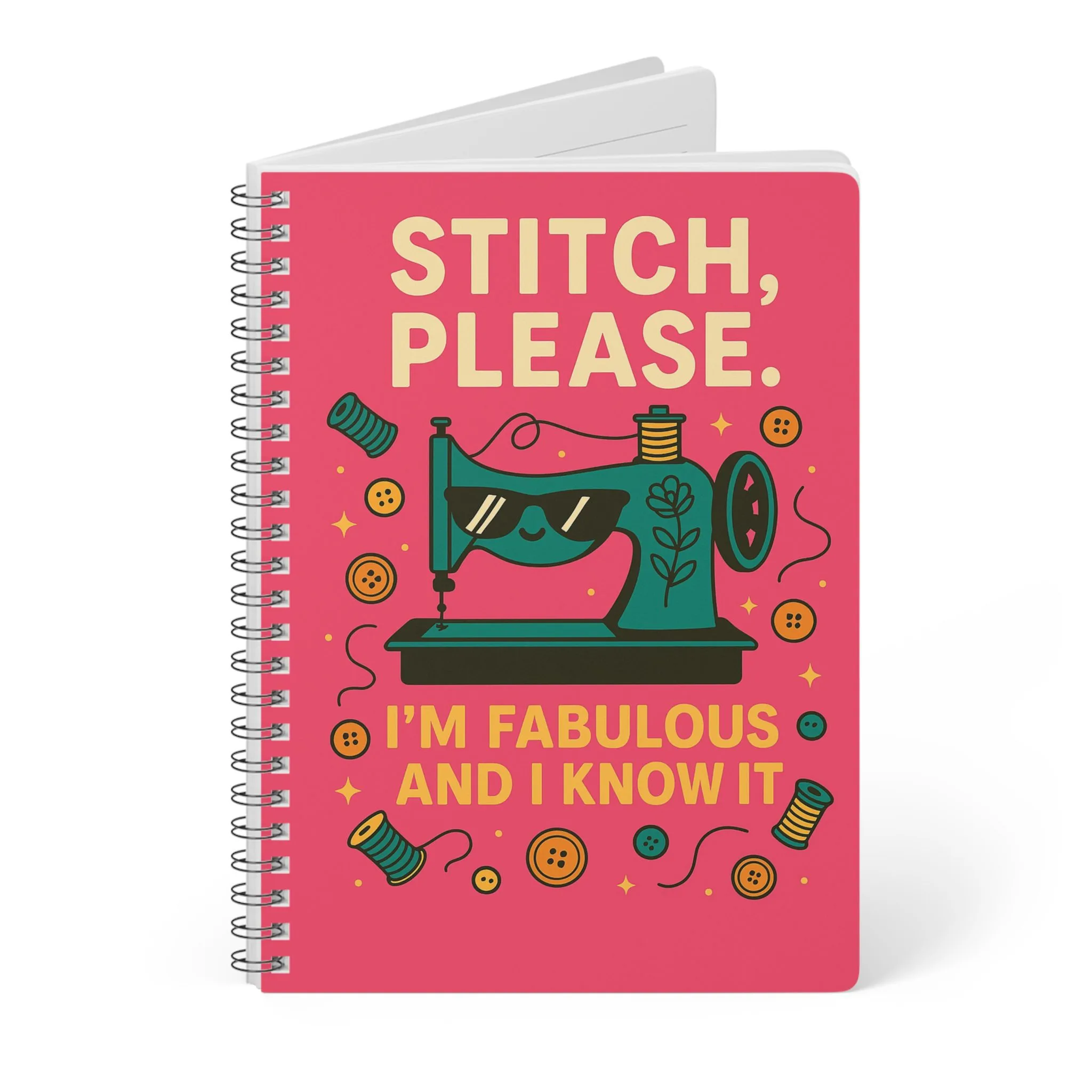 Funny Sewing Journal - Stitch Please I'm Fabulous and I Know It Notebook - Gift for Quilters and Sewing Lovers - Image 3