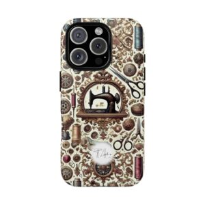 Ornate vintage sewing machine phone case design | by T Larkin