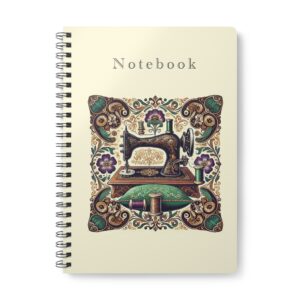 Ornate Floral Sewing Machine – Vintage Sewing Notebook by T Larkin