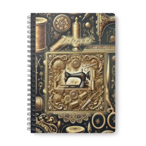 Black and Gold Sewing Notebook – Vintage Sewing Notebook by T Larkin