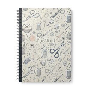 Minimal Sewing Tools Pattern – Vintage Sewing Notebook by T Larkin
