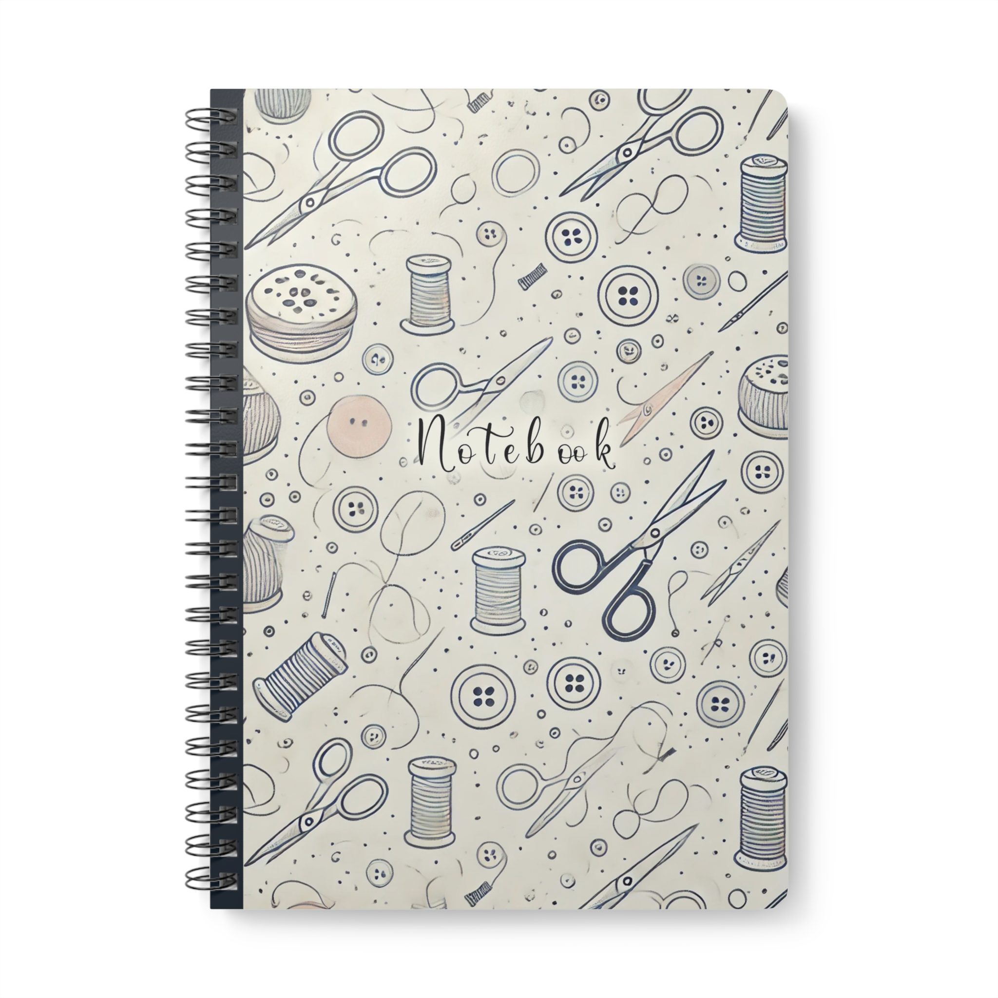 Minimal Sewing Tools Pattern – Vintage Sewing Notebook by T Larkin