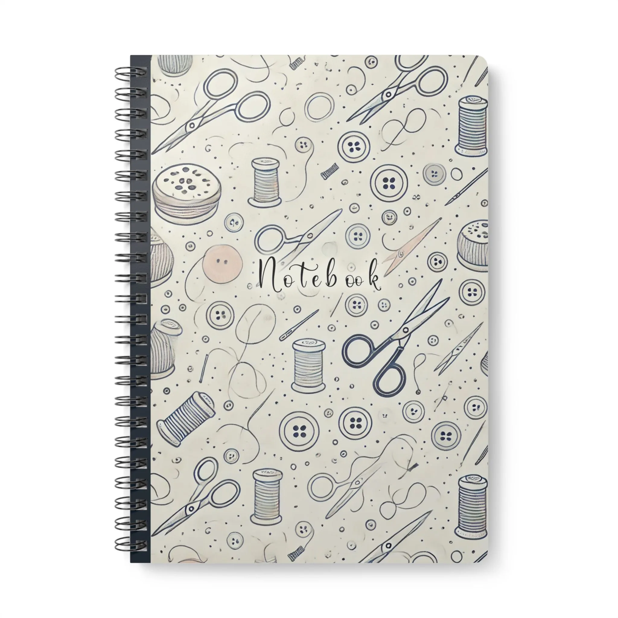 Minimal Sewing Tools Pattern – Vintage Sewing Notebook by T Larkin