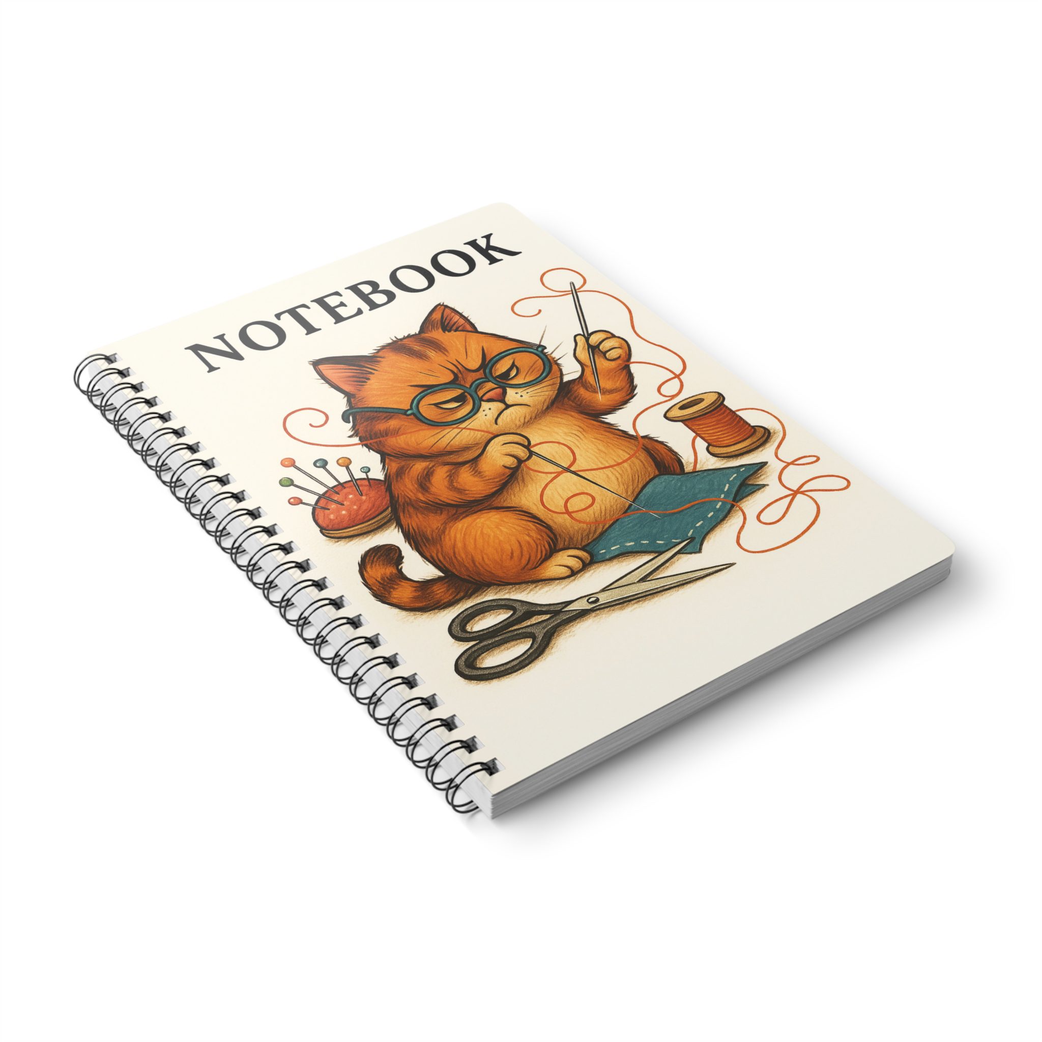 Funny Sewing Journal - Grumpy Cat Quilting Notebook - Gift for Sewists - Stitching Mood Design - Cute Sewing Humour - Image 4