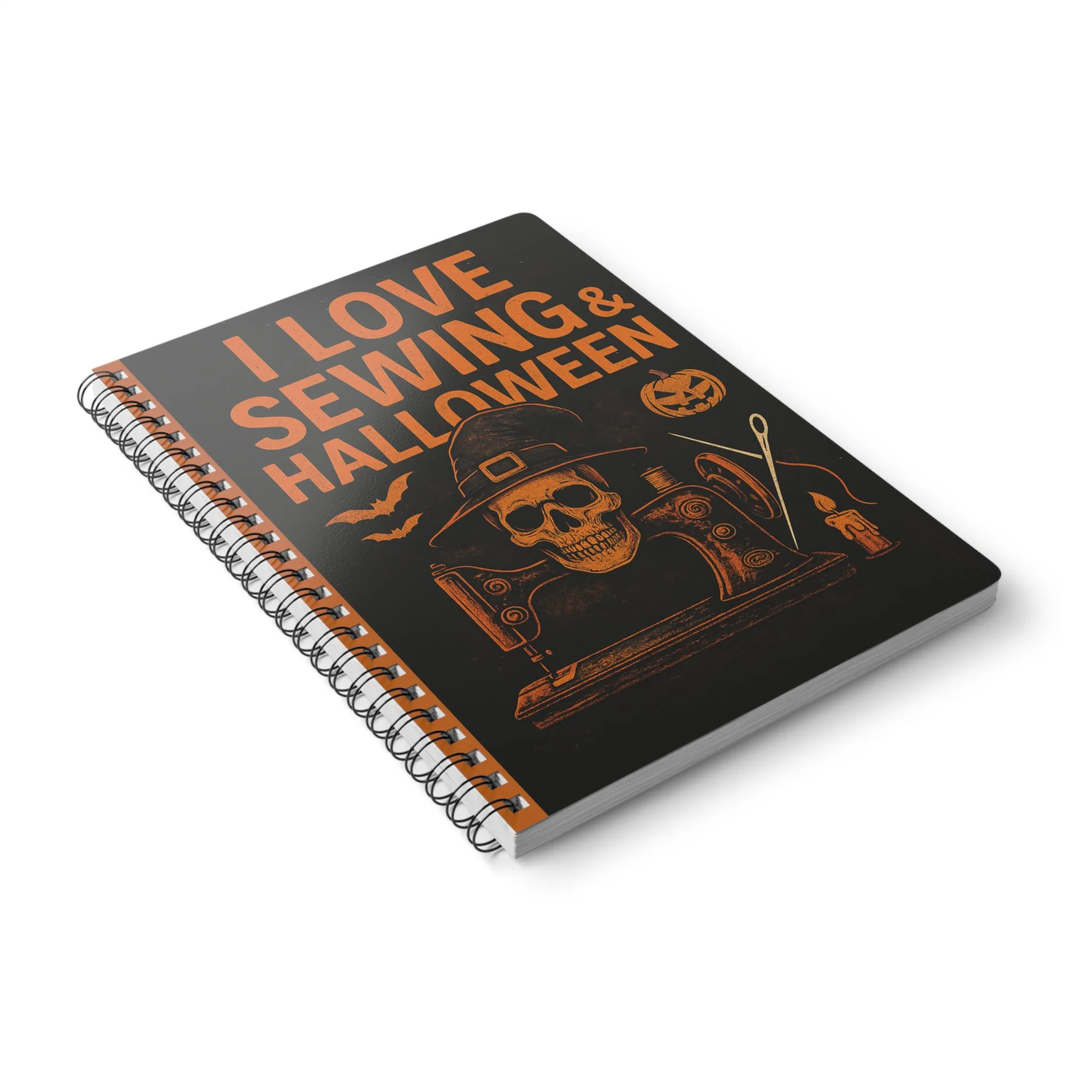 Sewing Journal - I Love Sewing and Halloween Skull Design Notebook - Gift for Quilters - Image 4