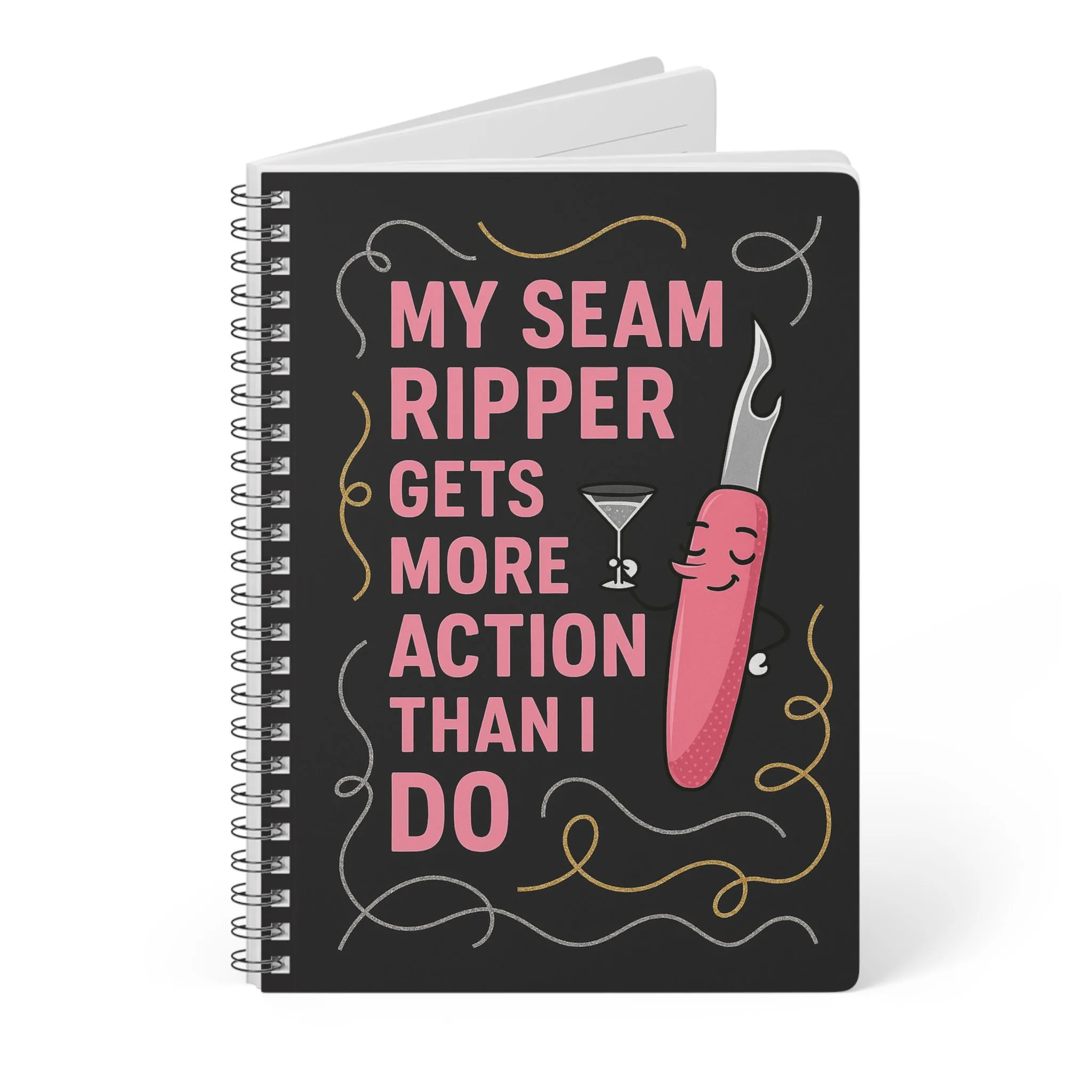 Funny Sewing Journal - My Seam Ripper Gets More Action Than I Do Notebook - Gift for Quilters + sewing lovers - Image 3