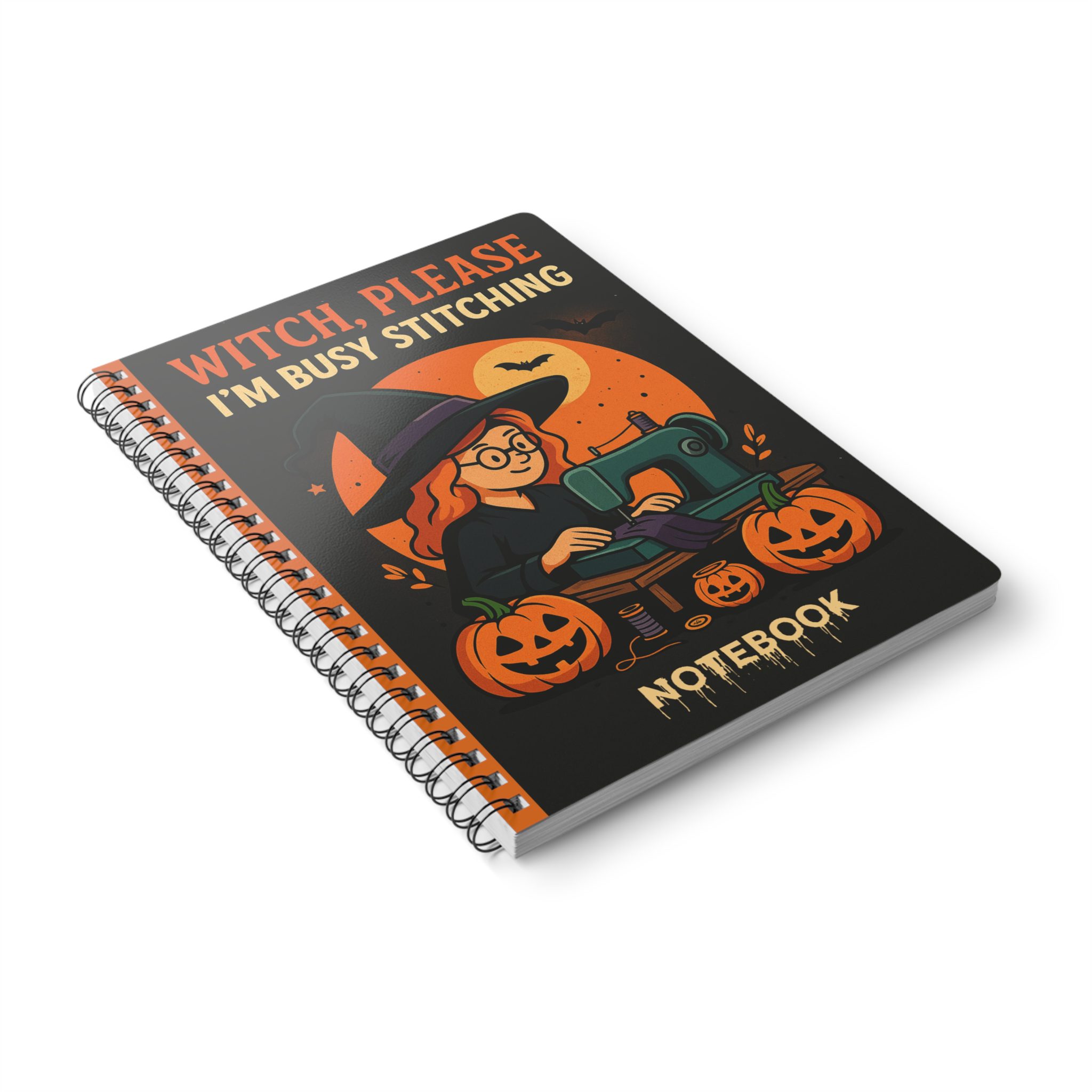 Funny Sewing Journal - Witch Please I'm Busy Stitching Halloween Notebook - Gift for Quilters - Image 4