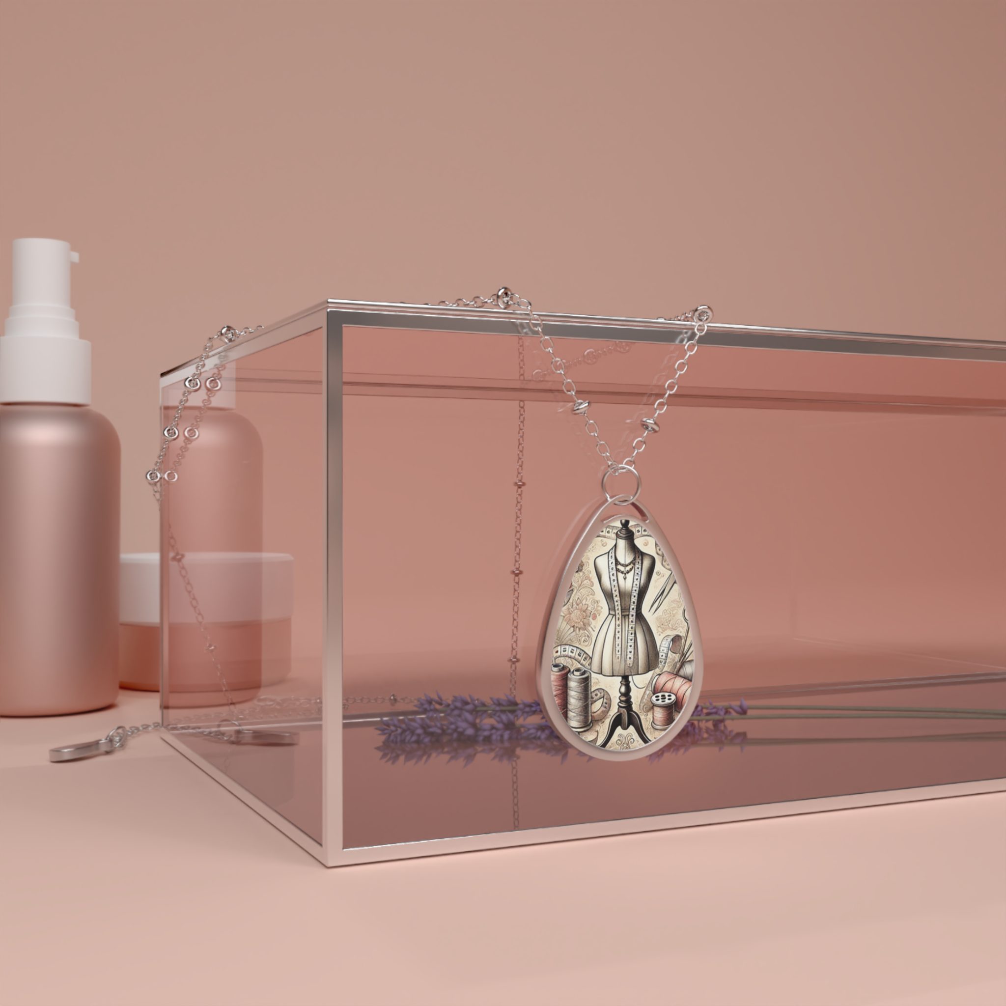 Sewing Necklace – Vintage Dress Form Pendant, Elegant Gift for Quilters and Sewing Lovers - Image 4