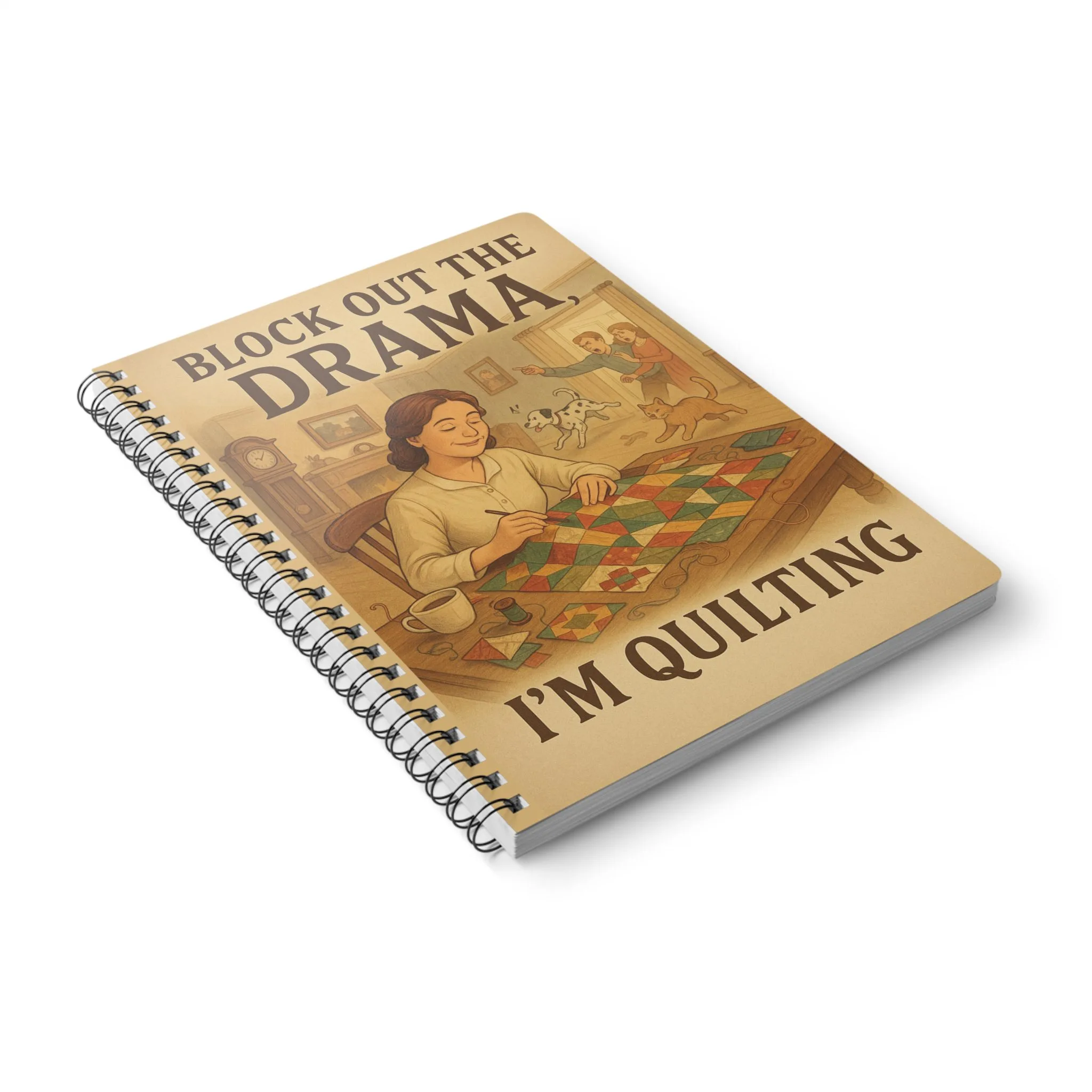 Funny Sewing Journal - Block Out the Drama I'm Quilting Notebook - Gift for Quilters and Sewing Lovers - Image 4