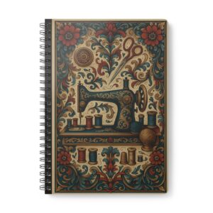 Ornate Decorative Sewing Machine – Vintage Sewing Notebook by T Larkin