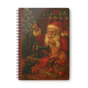 Santa and Cats – Christmas Sewing Notebook by T Larkin