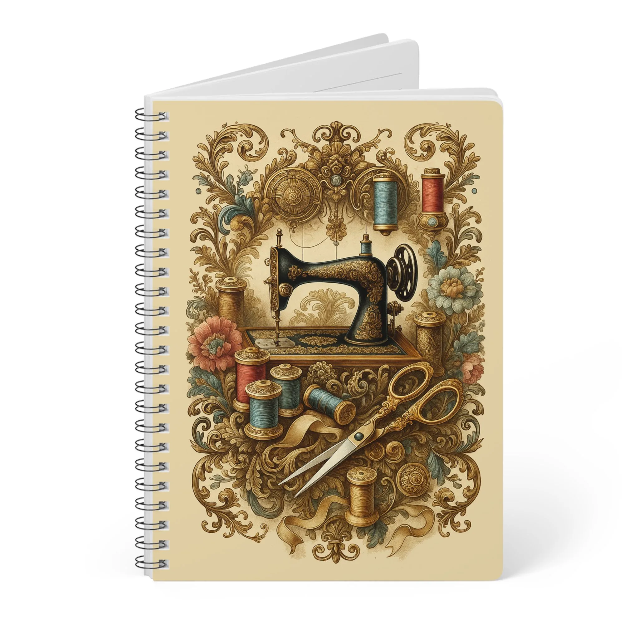 Sewing Journal - Ornate Vintage Sewing Machine Notebook - Gift for Quilters and Sewing Lovers - Image 3
