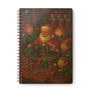 Santa Sewing with Elves – Christmas Sewing Notebook by T Larkin