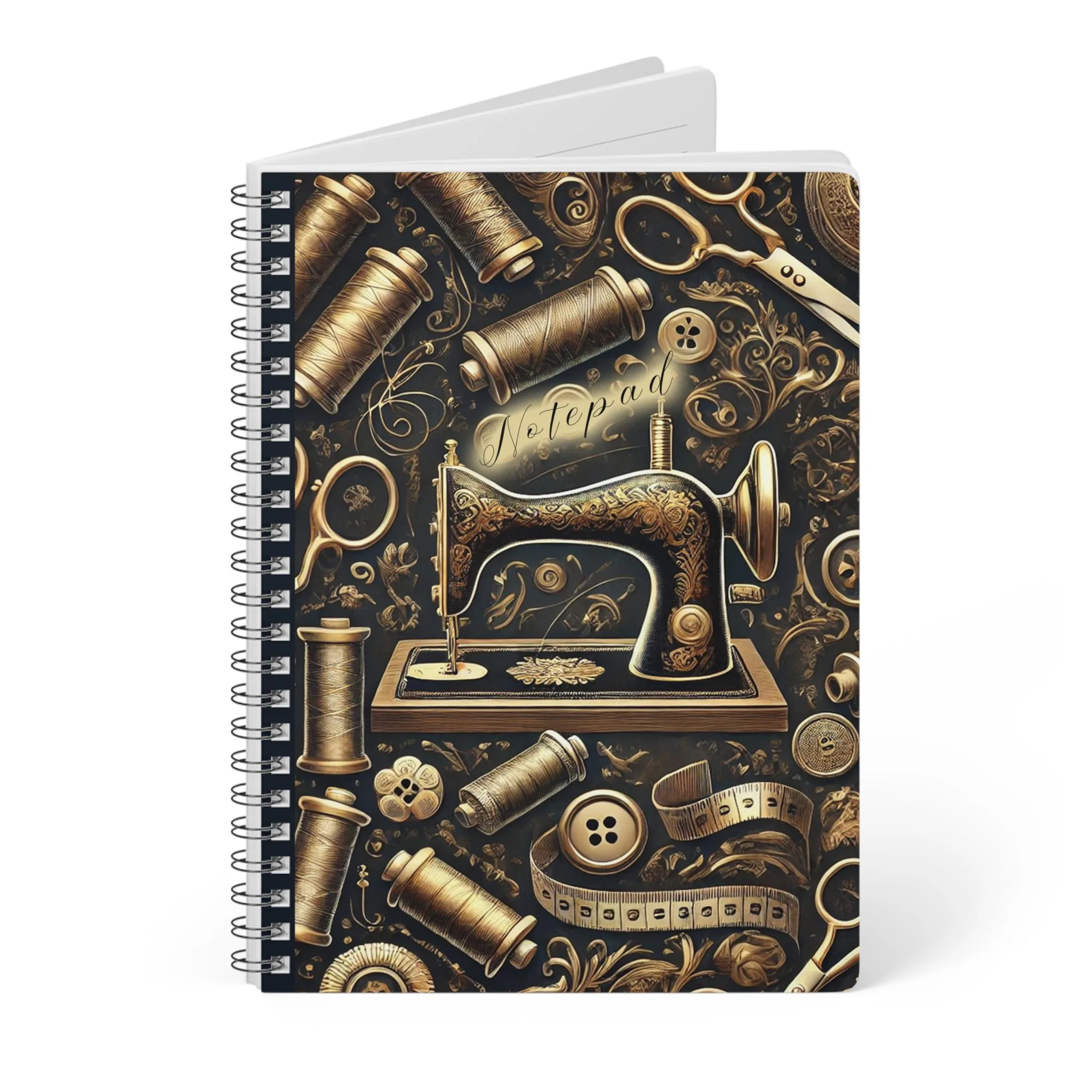 Black and Gold Thread Notebook - Stylish Gift for Sewists and Crafters - Image 3