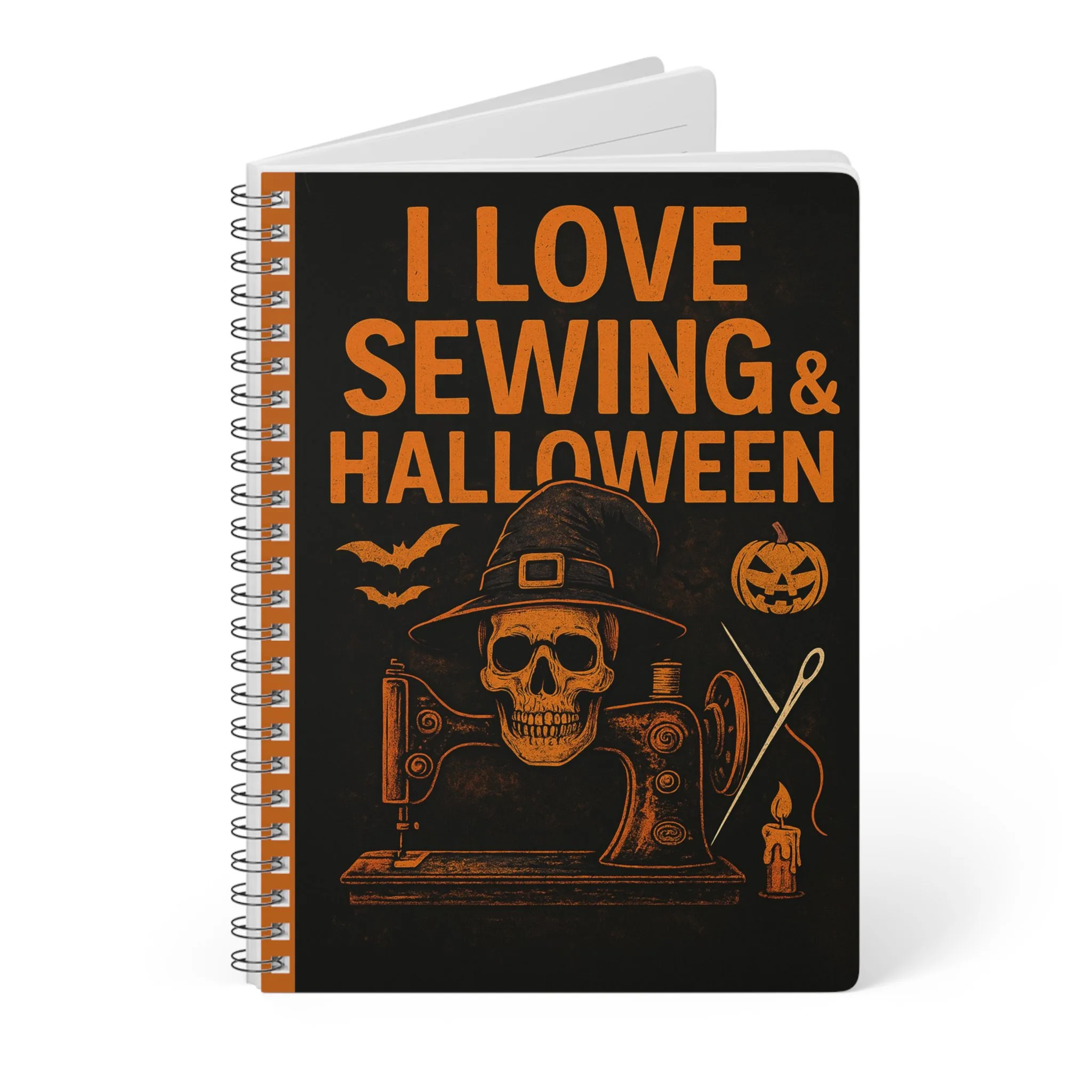Sewing Journal - I Love Sewing and Halloween Skull Design Notebook - Gift for Quilters - Image 3