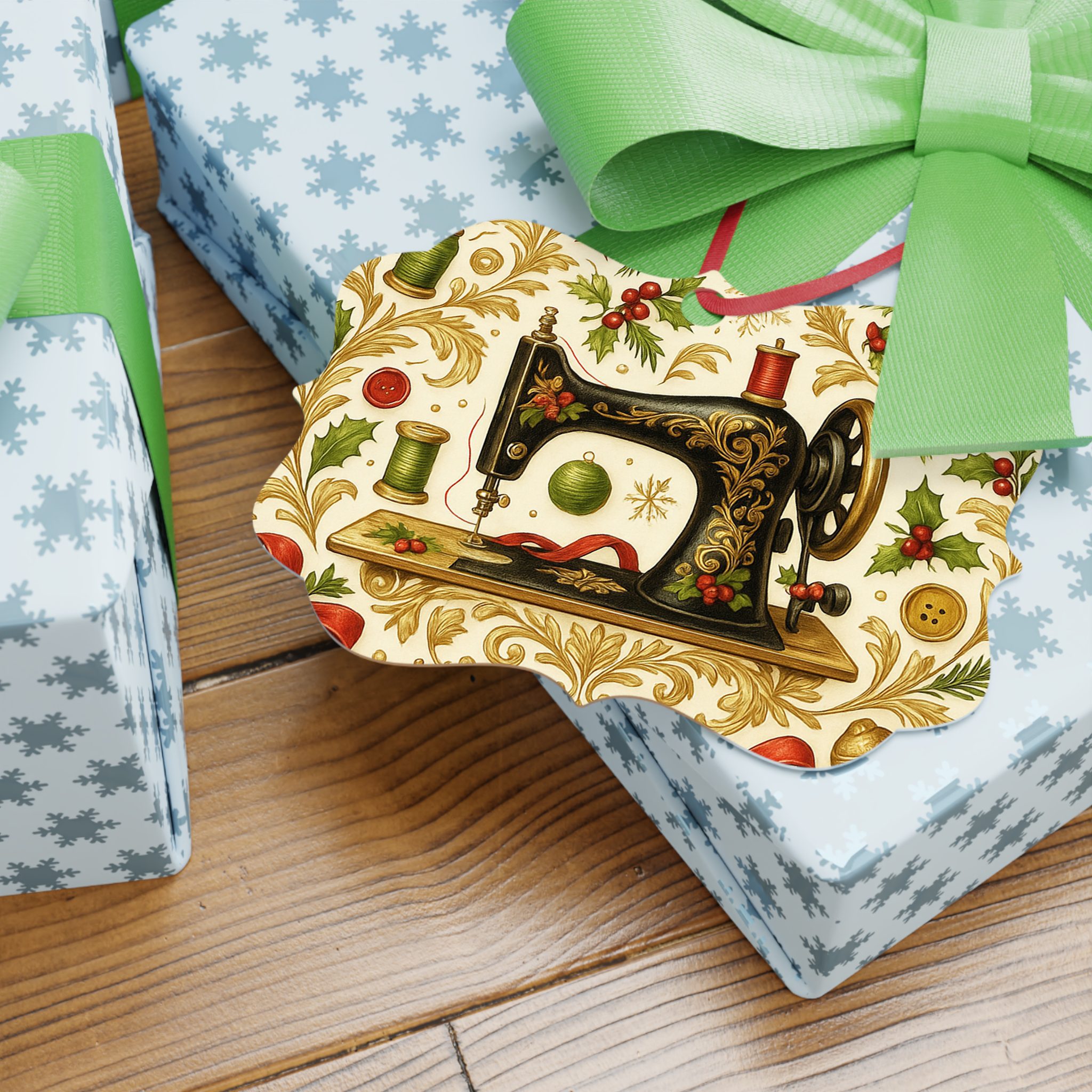 Sewing Christmas Hanging Ornament – Vintage Sewing Machine Decoration & Gift for Quilters and Sewing Lovers - Image 4