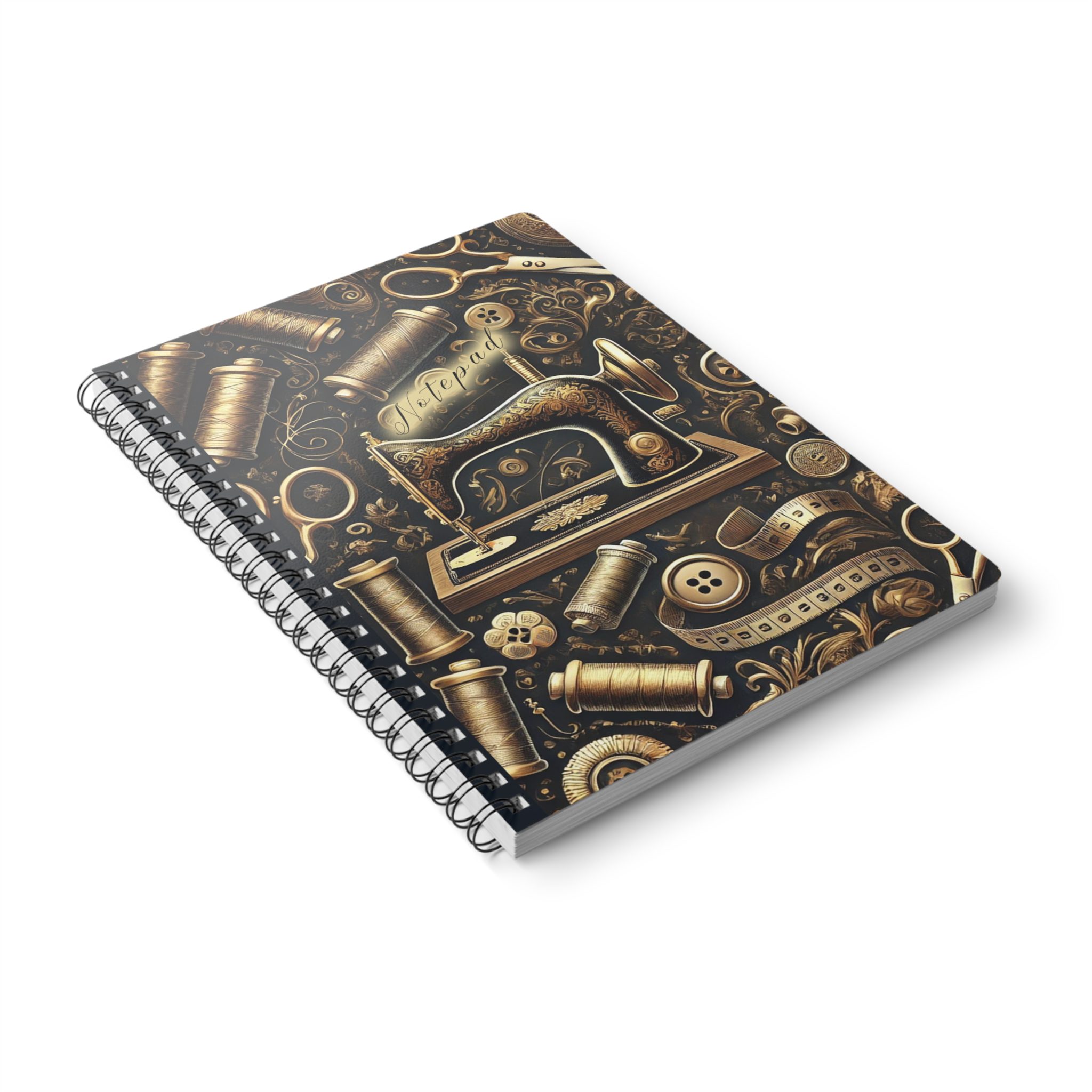 Black and Gold Thread Notebook - Stylish Gift for Sewists and Crafters - Image 4