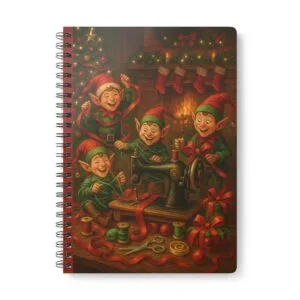 Christmas Elves Sewing Notebook by T Larkin