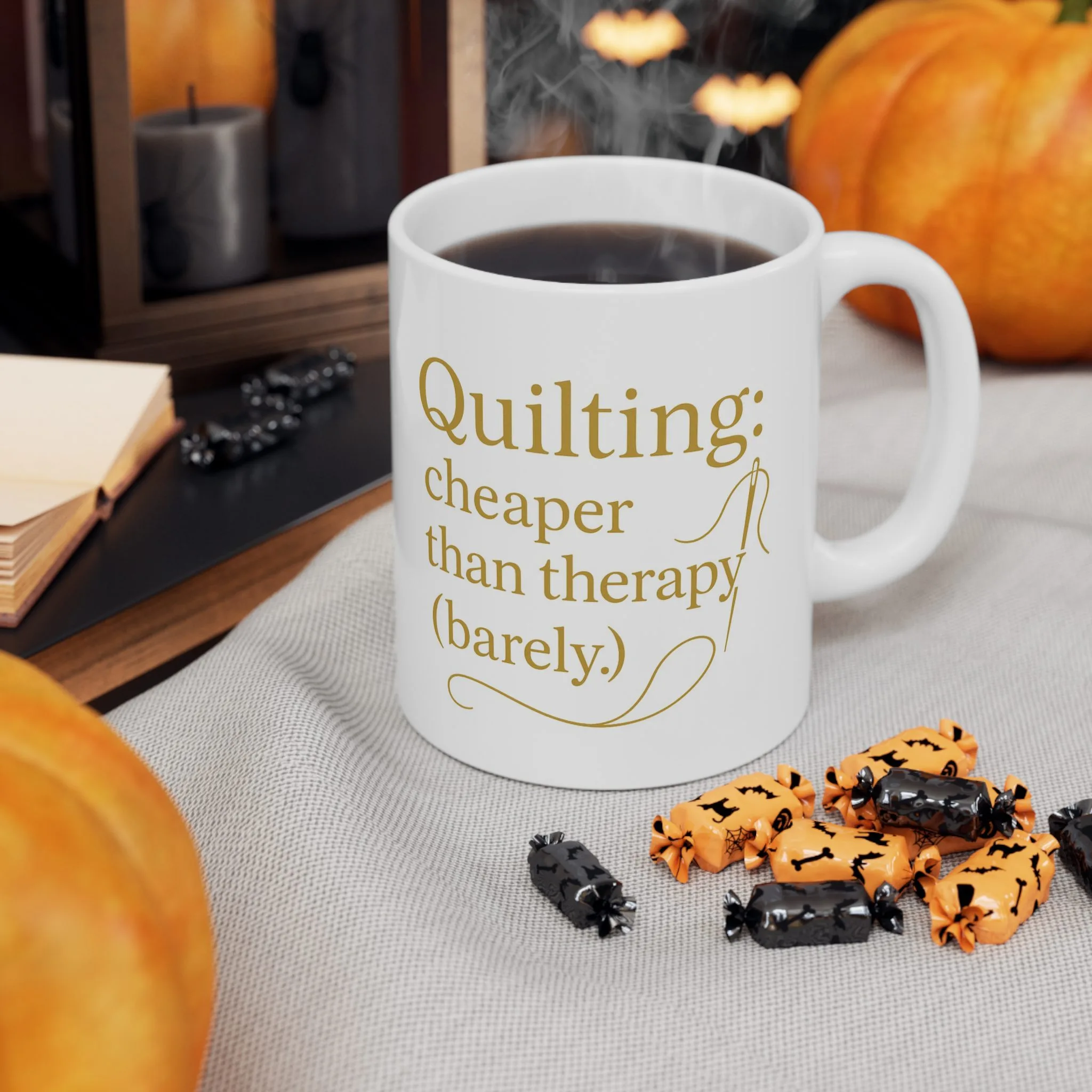 Sewing Mug – Quilting: Cheaper Than Therapy (Barely), Funny Gift for Quilters & Sewing Lovers - Image 6