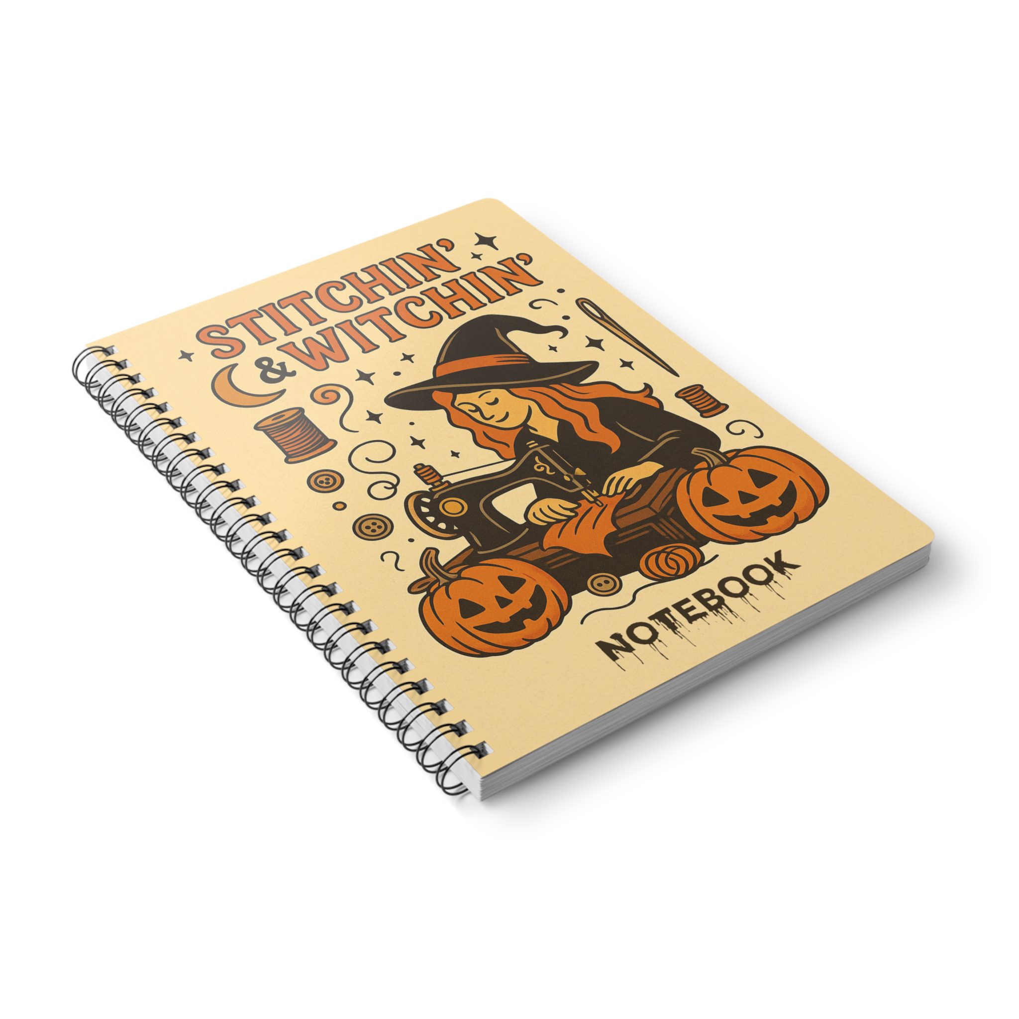 Funny Sewing Journal - Stitchin' and Witchin' Halloween Notebook - Gift for Quilters and Sewing Lovers - Image 4